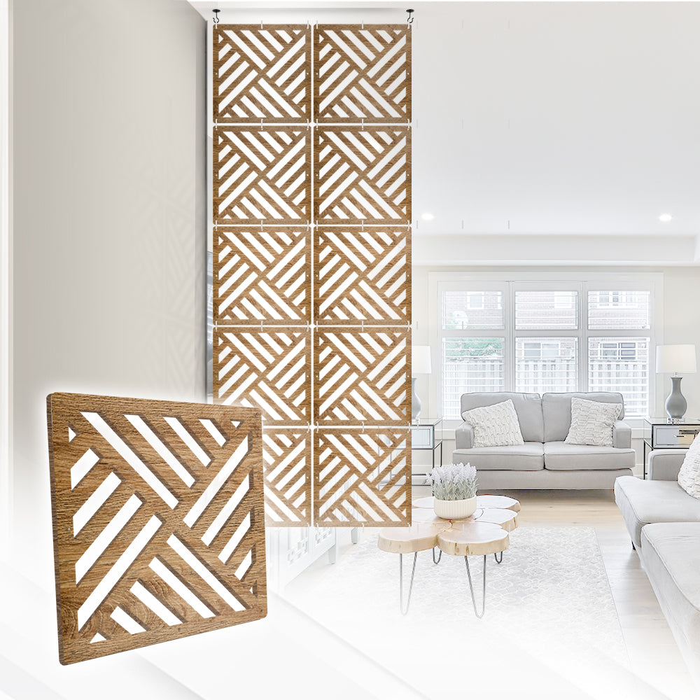 Acepunch Diagonal Stripes Lavish Hanging Wooden DIY Curtain / Room Divider - AP1291