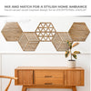 Acepunch Hexagon Isometric Triangle Wood Style Wall Art Decor - AP1421