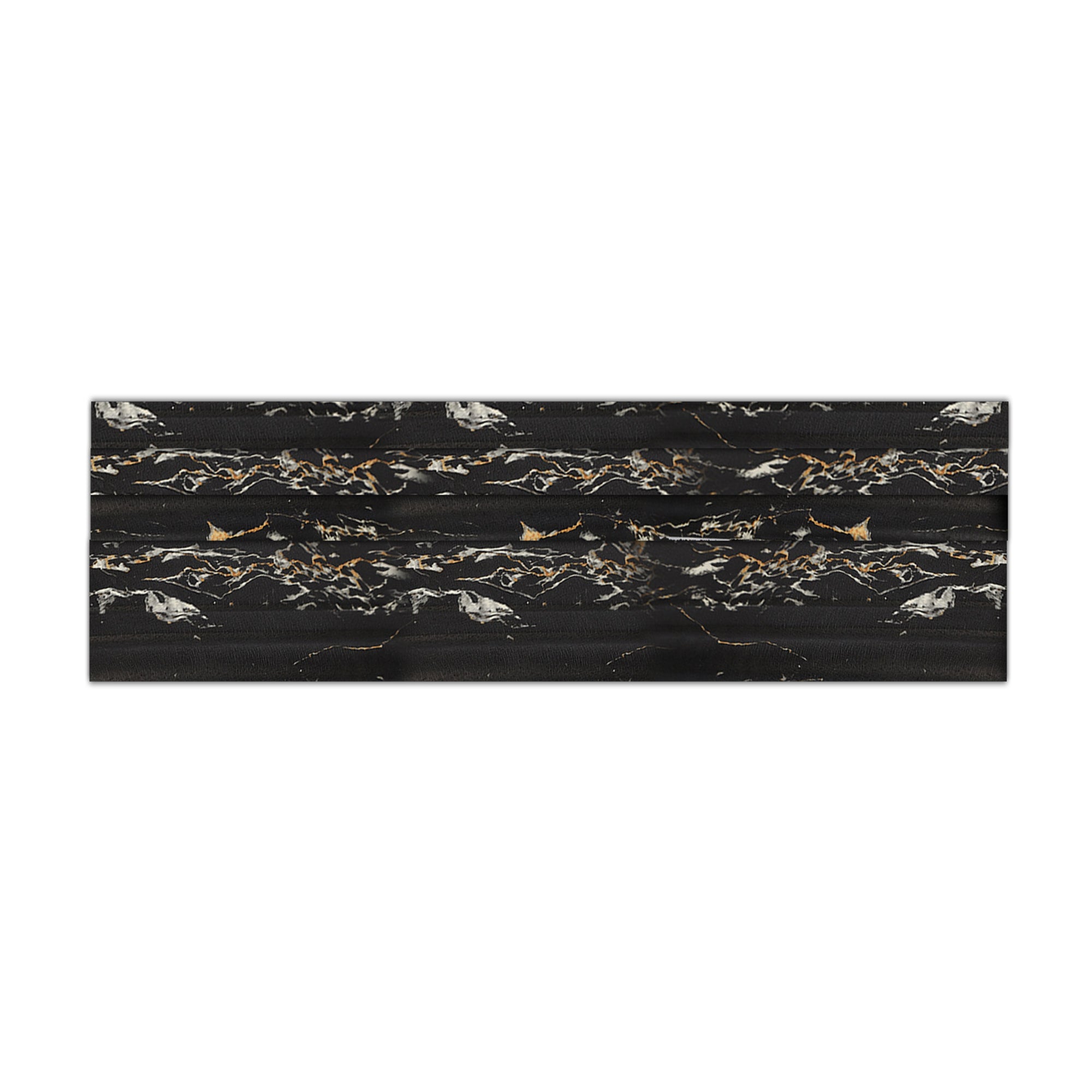 Acepunch Black Marble Rubber Wall Self-Adhesive Textured Finish Premium Baseboard Trim - AP1379