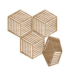 Acepunch Hexagon Isometric Lines Wood Style Wall Art Decor - AP1422