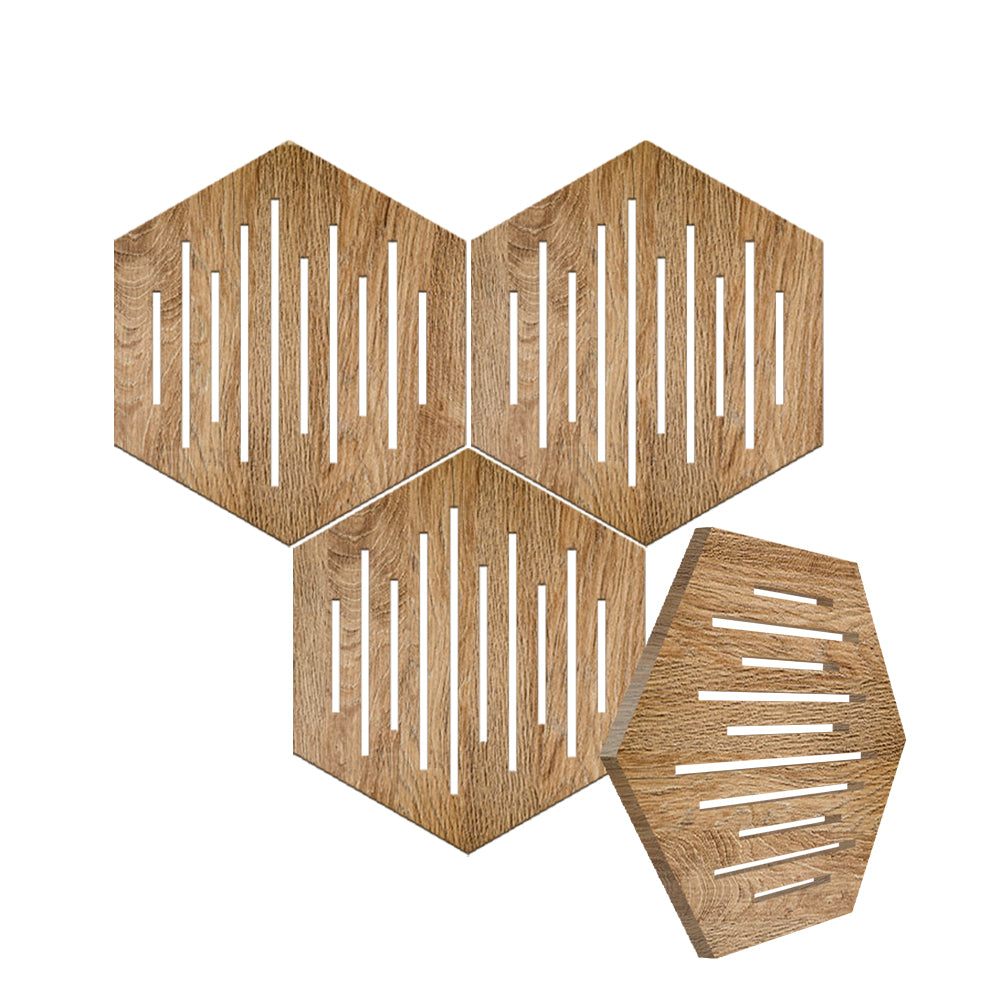 Acepunch Hexagon Waves Wood Style Wall Art Decor - AP1420