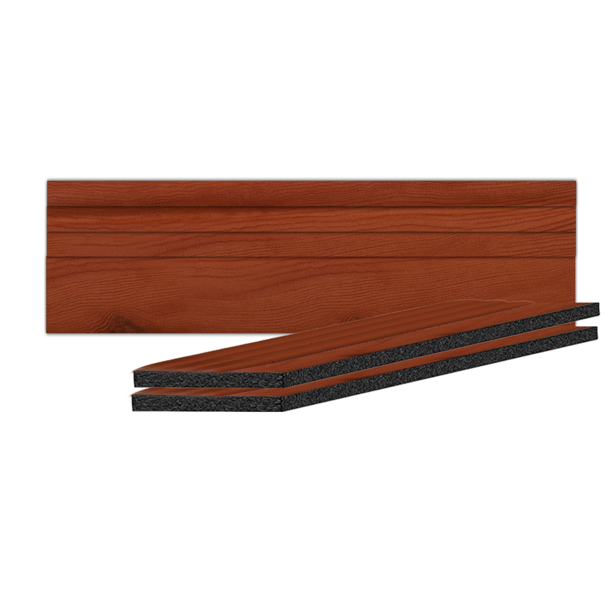 Acepunch Mahogany Rubber Wall Self-Adhesive Textured Finish Premium Baseboard Trim - AP1378