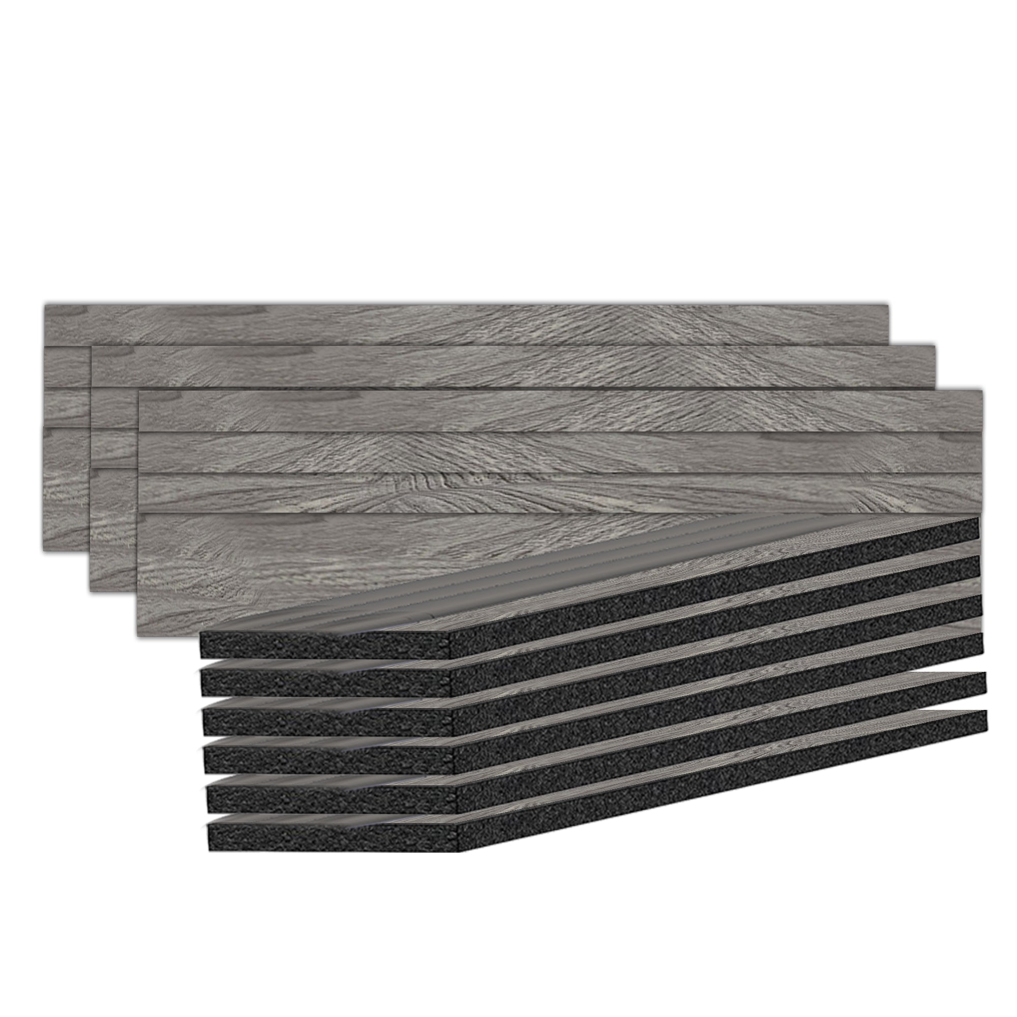 Acepunch Ash Wood Rubber Wall Self-Adhesive Textured Finish Premium Baseboard Trim - AP1376