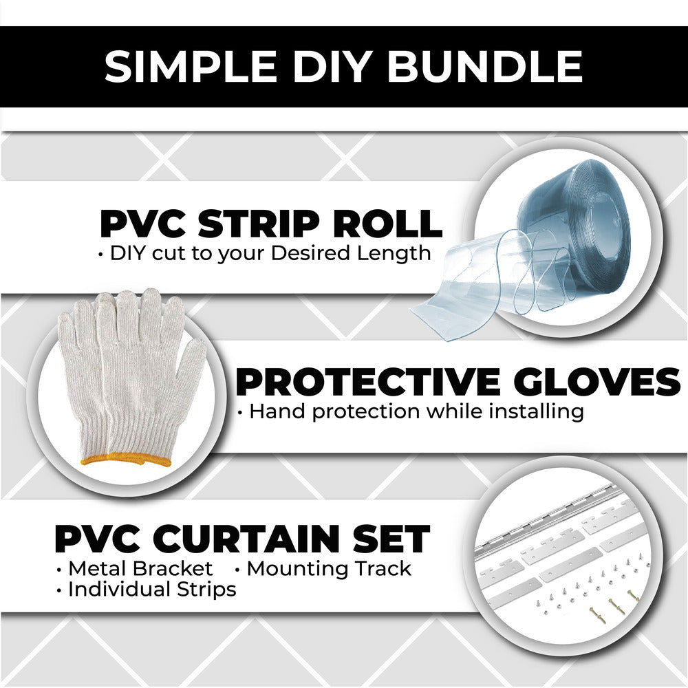 Acepunch PVC Strip Curtain for Dogs and Animals - Waterproof, Superior Dust and Thermal Insulation - KK1465-01