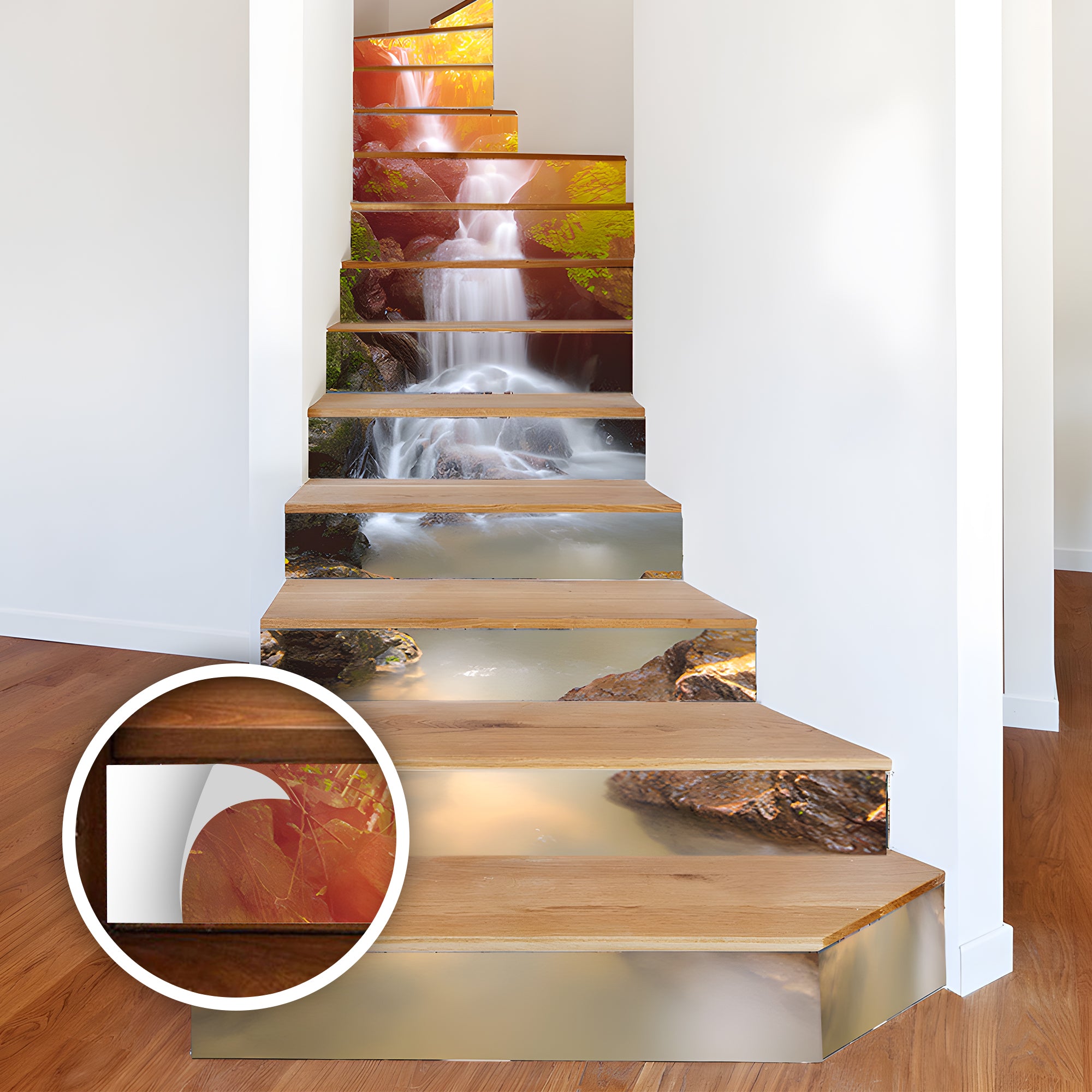 Acepunch Waterfall at Dusk Self-Adhesive Stairscase Sticker Strips - AP1415