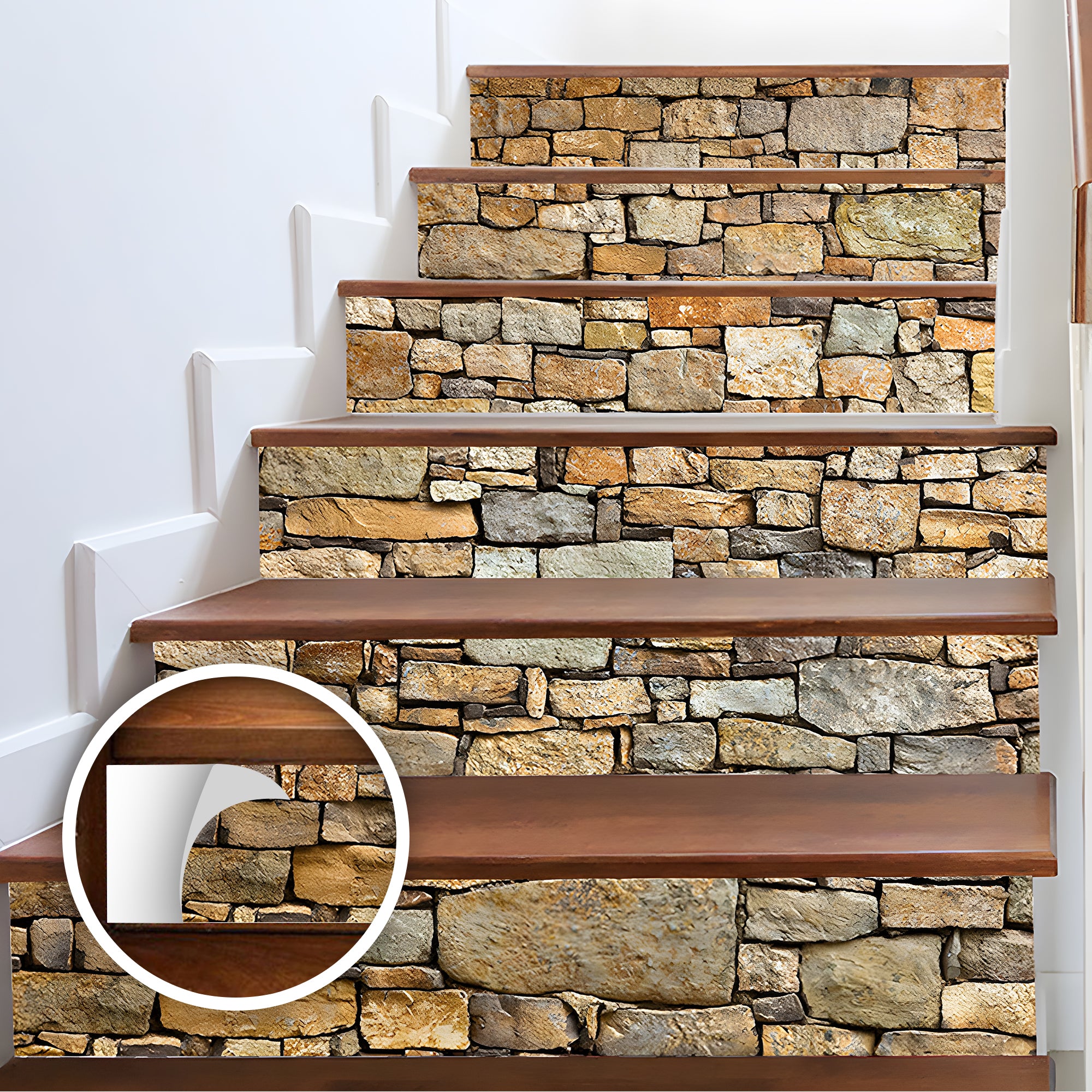 Acepunch Brick Pattern Self-Adhesive Stairscase Sticker Strips - AP1413