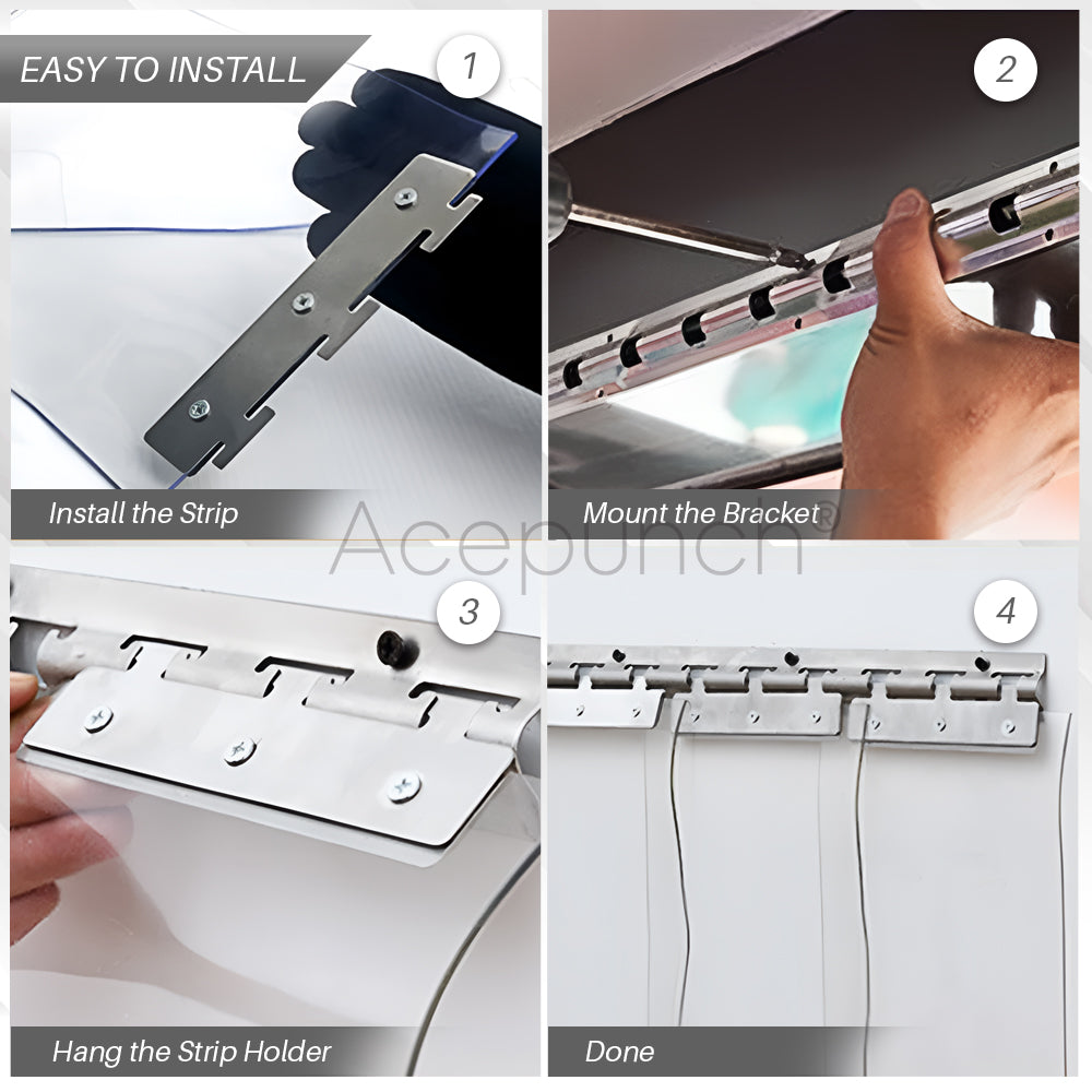 Heavy Duty, Rustproof, Easy to Install Precision Mounting Brackets for Plastic Vinyl Strips - AP1450