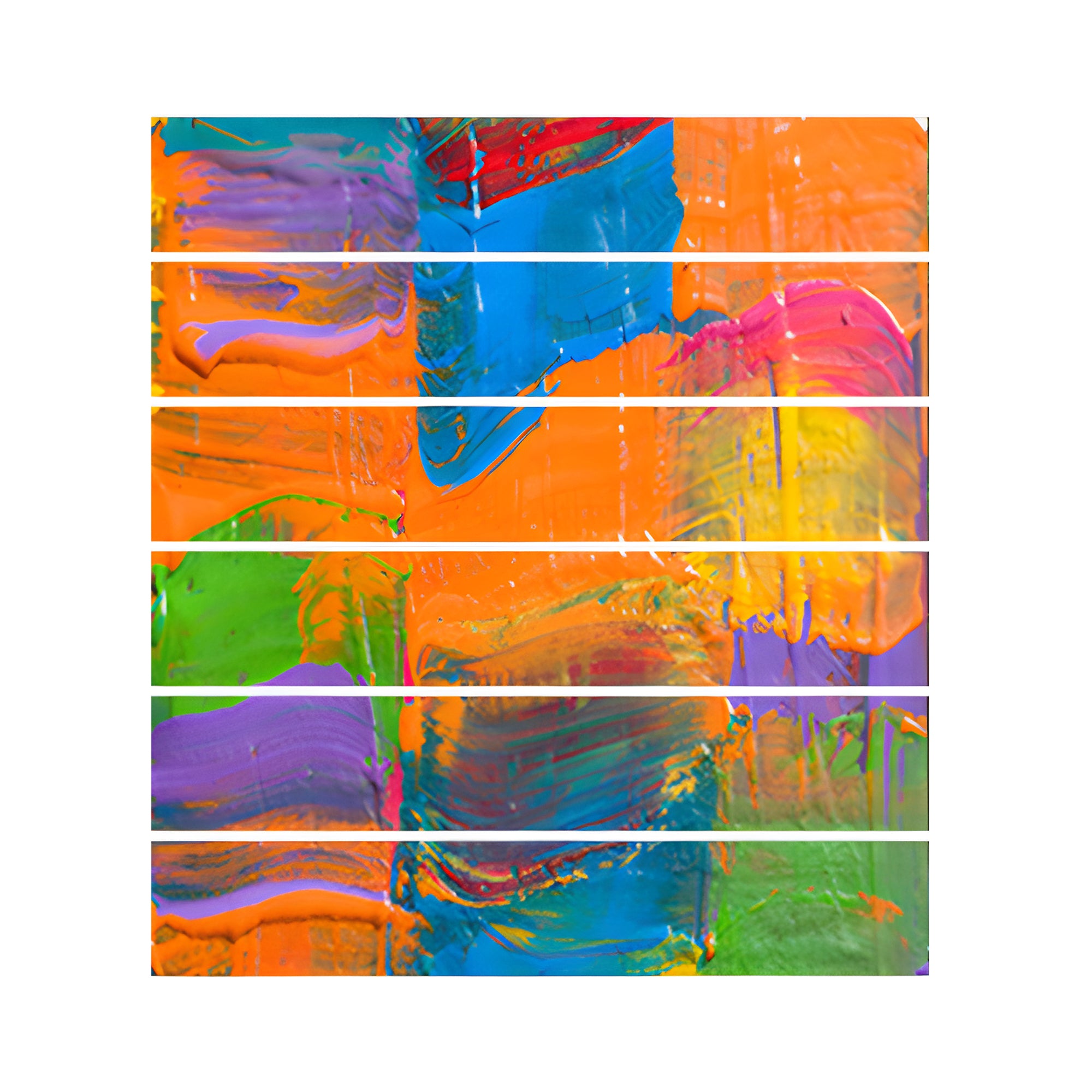 Acepunch Oil Painting Pattern Self-Adhesive Stairscase Sticker Strips - AP1411