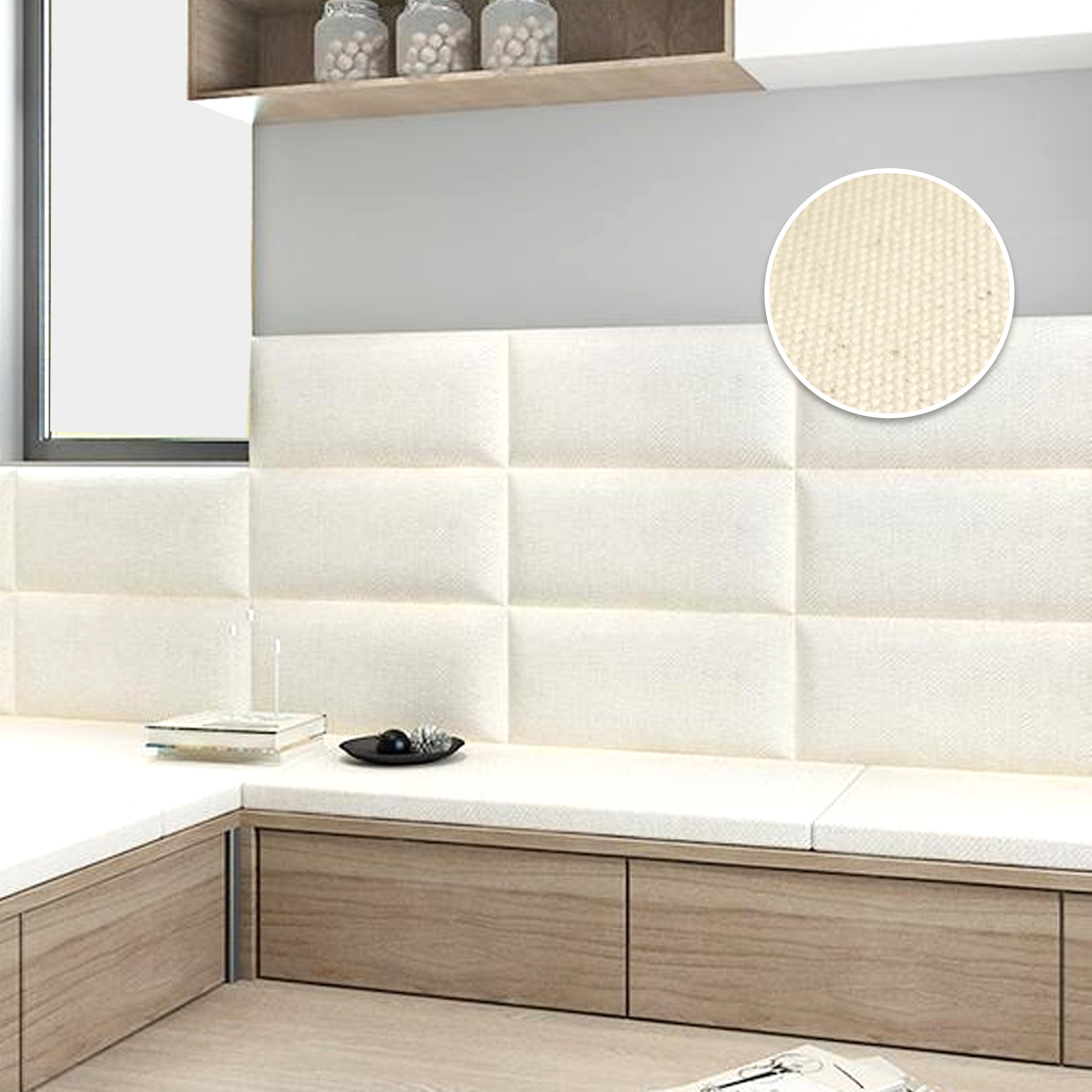 Acepunch Luxury Leather Fabric Cotton Wall Anti Collision Headboard - AP1366