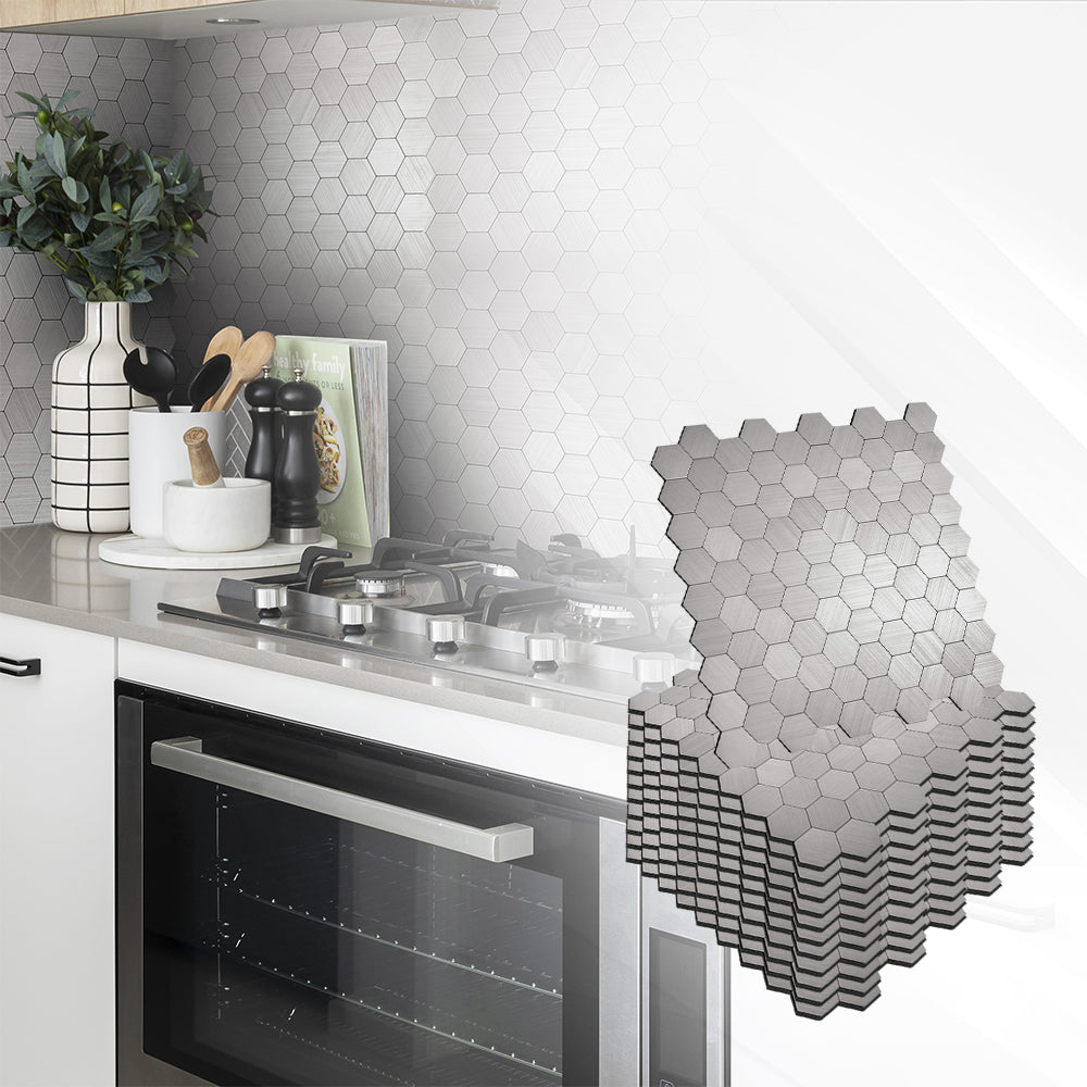 Acepunch Iron Hive Adhesive Peel and Stick Aluminum Metal Tile Backsplash - AP1342