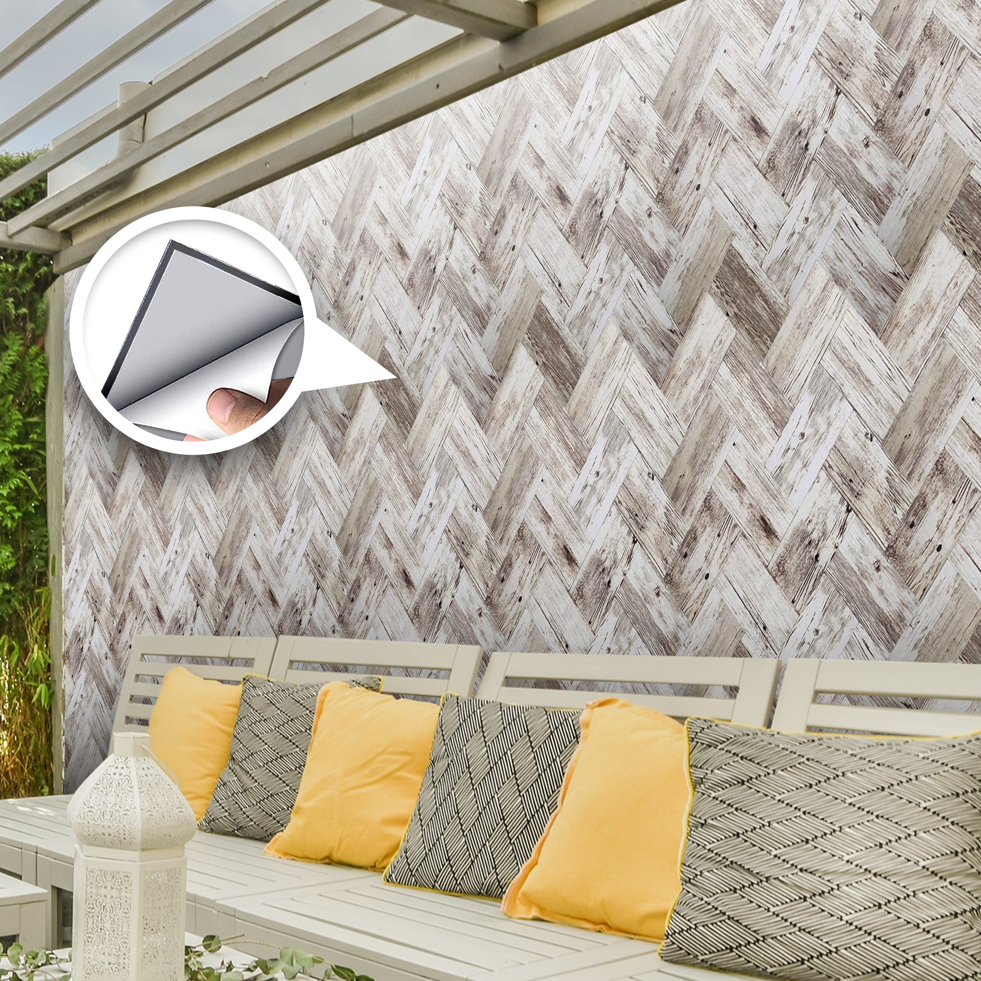 Acepunch M-Mosaic Old Wood Adhesive Peel and Stick PVC Tile Backsplash - AP1346