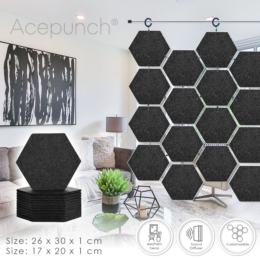 Acepunch Hanging Hexagon Sound Absorbing Clip-On Tile - AP1240