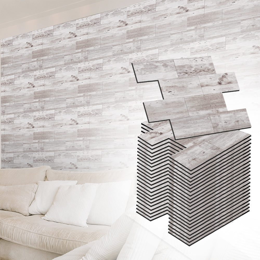 Acepunch Old Wood Adhesive Peel and Stick PVC Tile Backsplash - AP1344