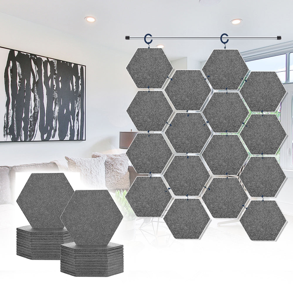 Acepunch Hanging Hexagon Sound Absorbing Clip-On Tile - AP1240
