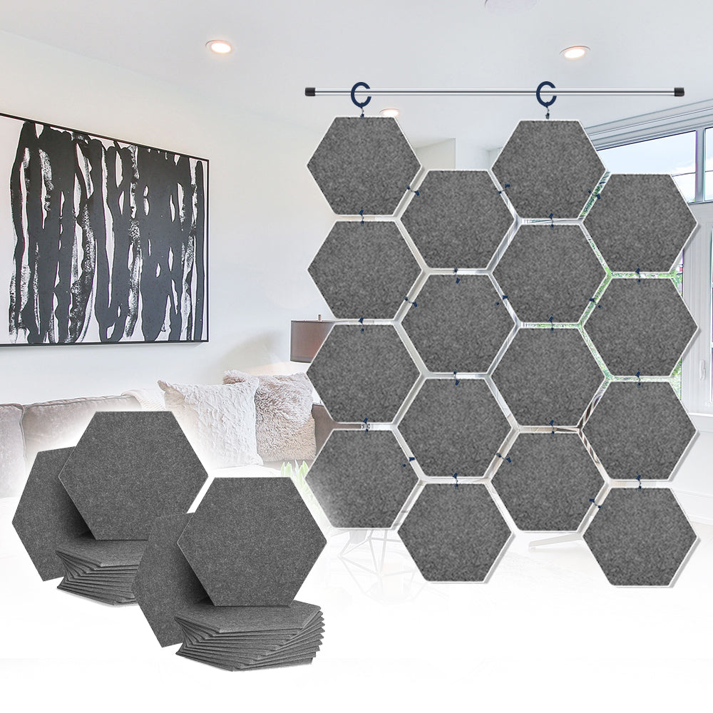 Acepunch Hanging Hexagon Sound Absorbing Clip-On Tile - AP1240