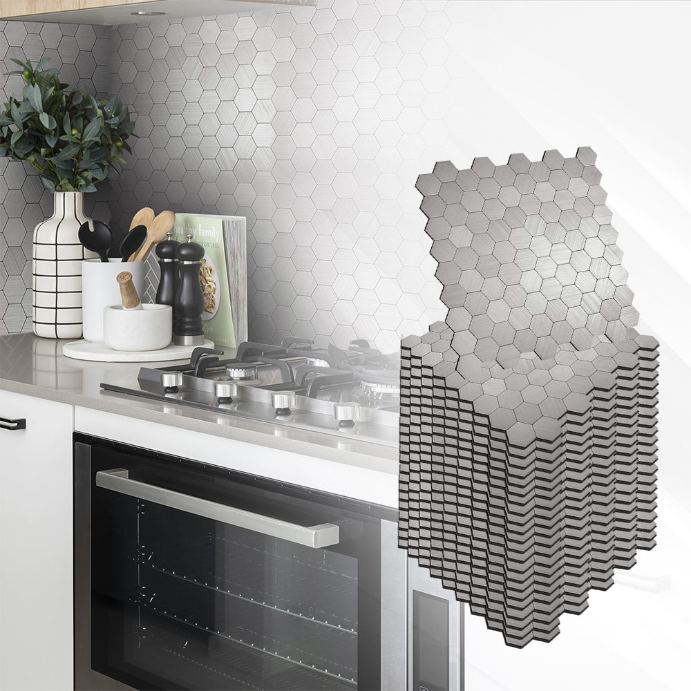 Acepunch Iron Hive Adhesive Peel and Stick Aluminum Metal Tile Backsplash - AP1342