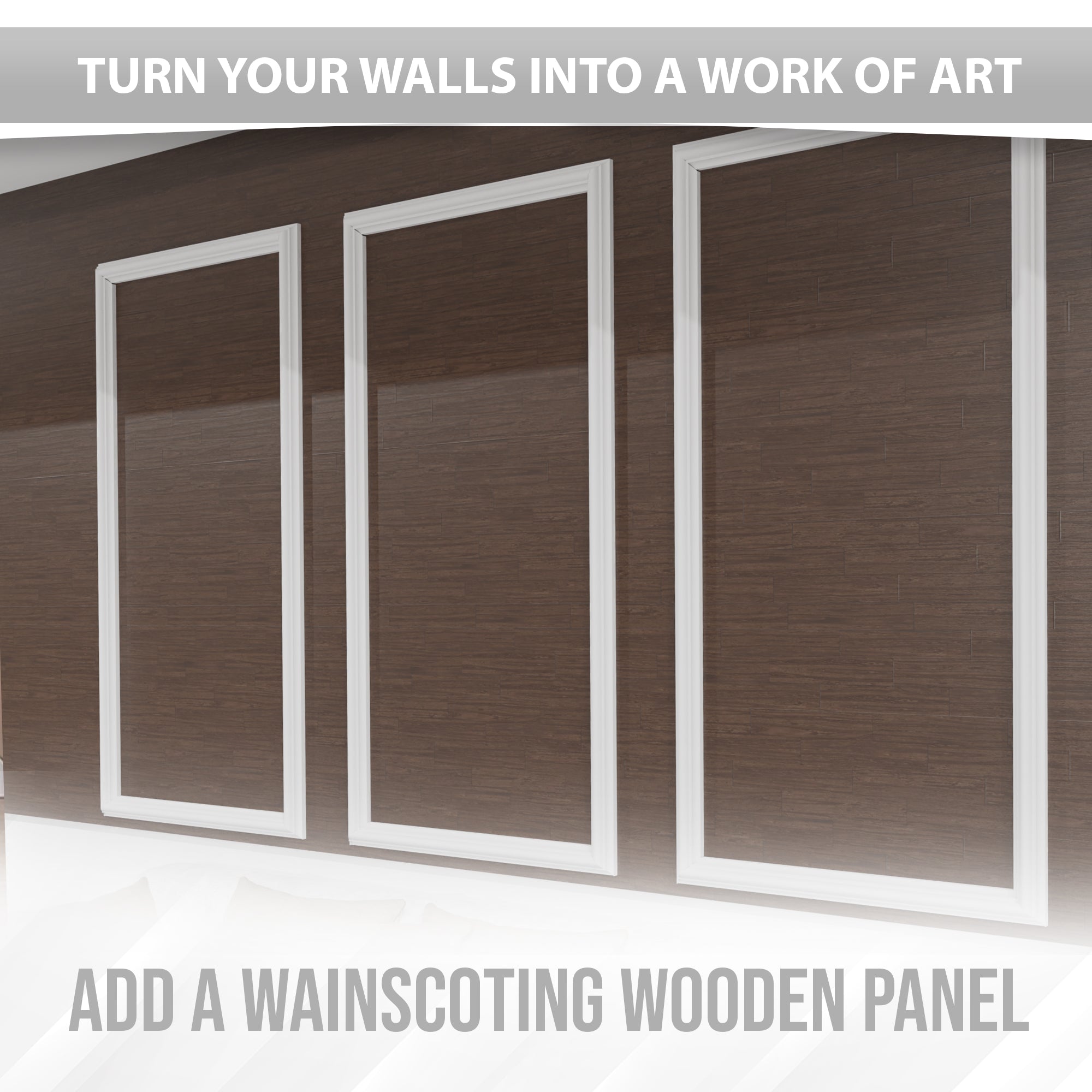 Acepunch Polished Wooden Wainscoting Panel Moulding AP1375