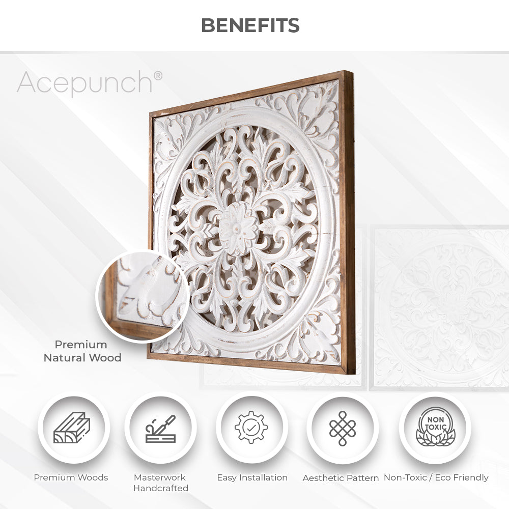 Acepunch Roman Baroque Wood Appliques Wall Decor / Carved Wall Sculpture - AP1322