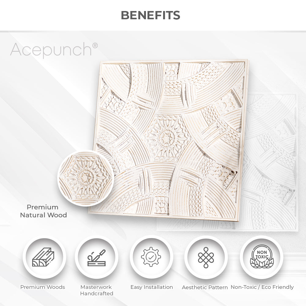 Acepunch Classical Greek Wood Appliques Wall Decor / Carved Wall Sculpture - AP1324