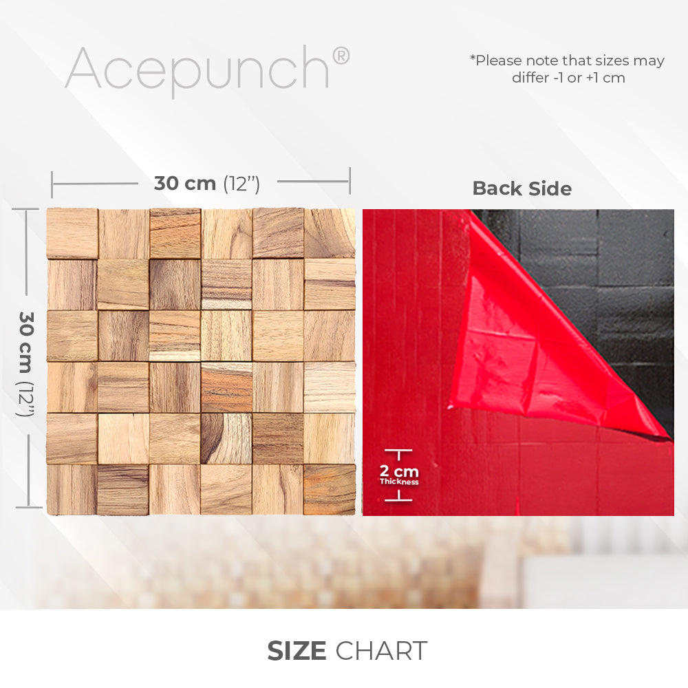 Acepunch Trendy Lumber Yellow Mosaic Wall Decoration 30 x 30cm (12 x 12in)-AP1364