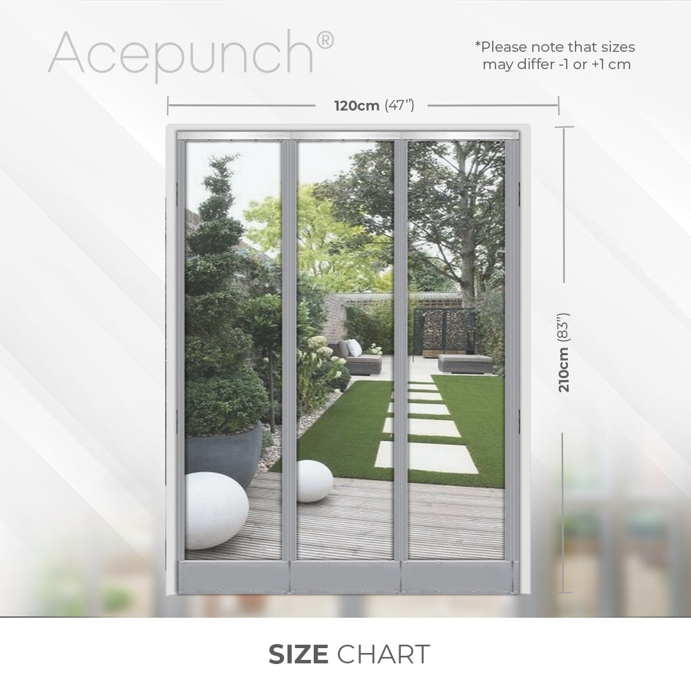 Acepunch Transparent Insulated Outdoor Curtain Strip - Magnetic Thermal Door Cover AP1281