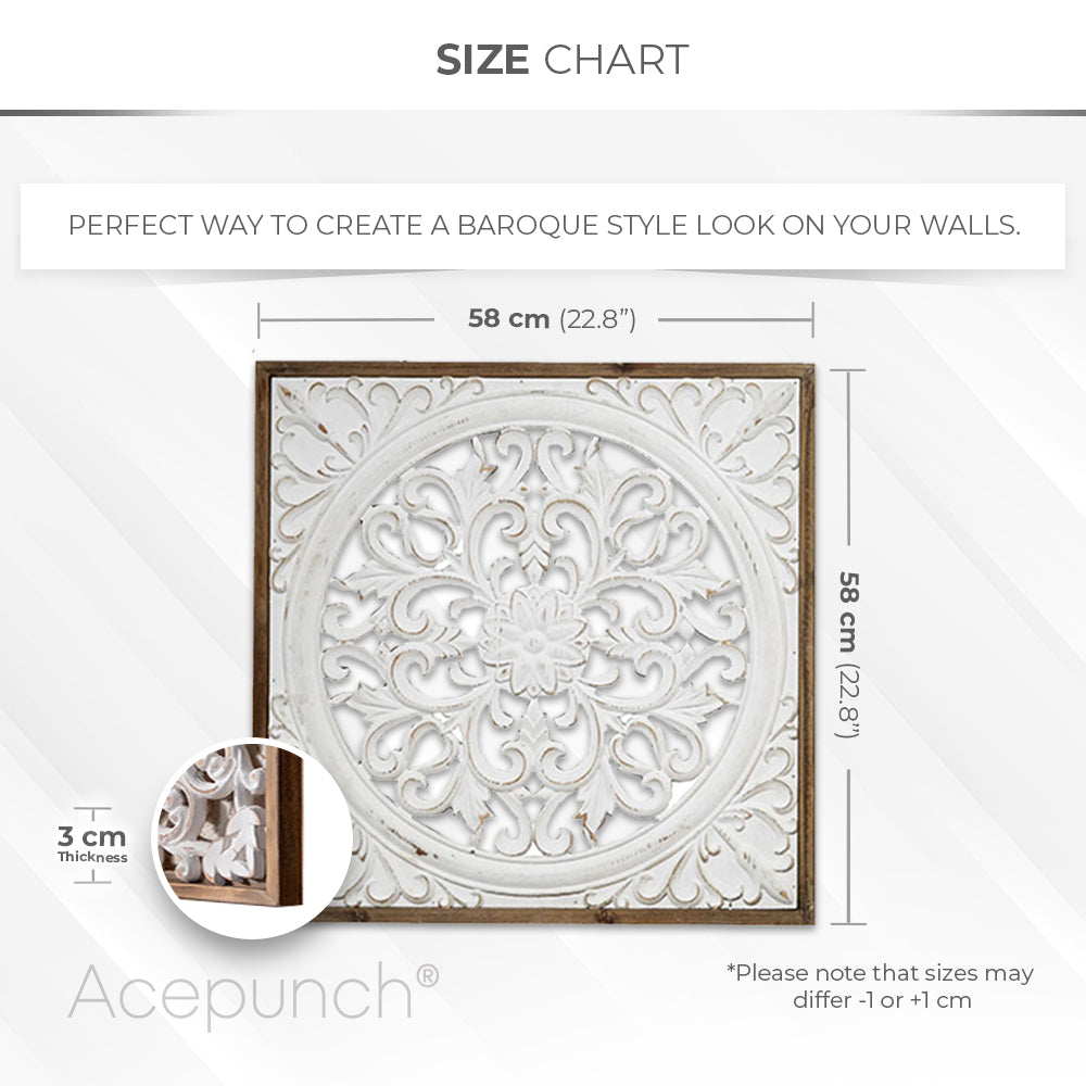 Acepunch Roman Baroque Wood Appliques Wall Decor / Carved Wall Sculpture - AP1322