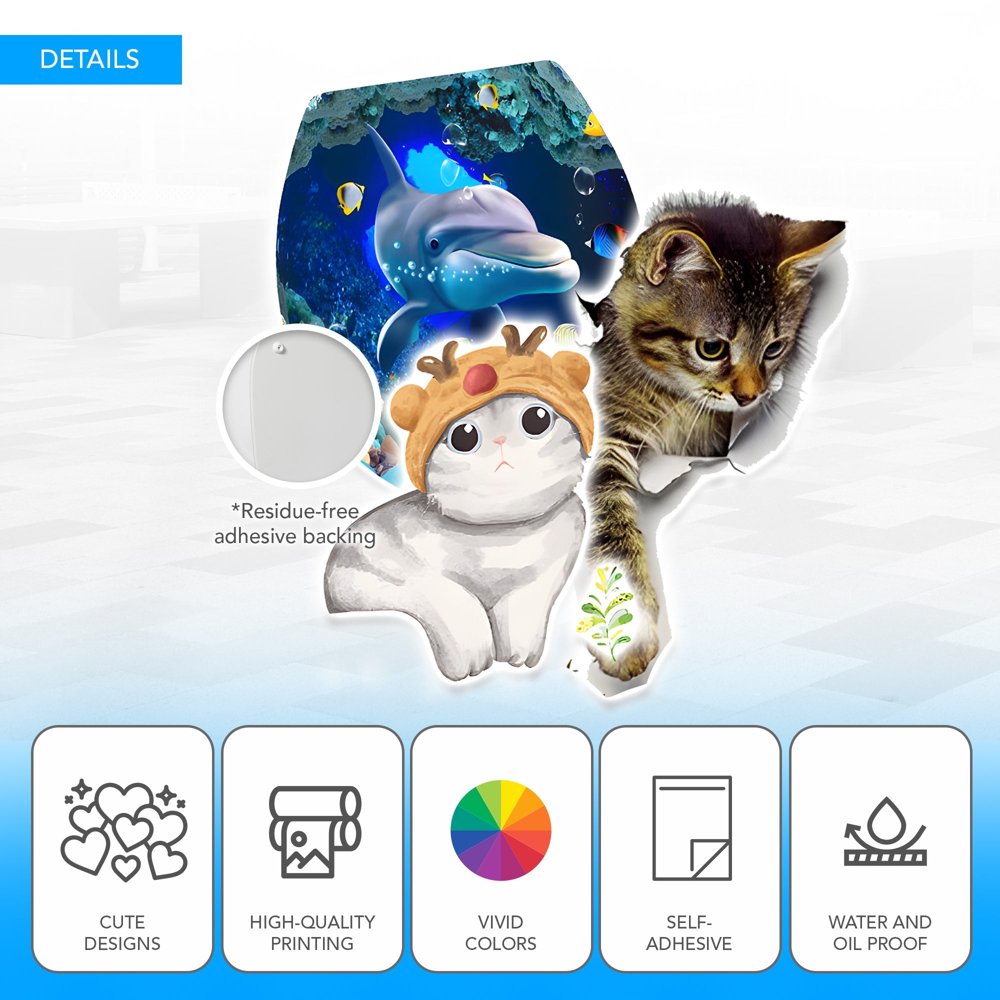 Playful High-Quality Print Toilet Lid Decoration Sticker - MO30017