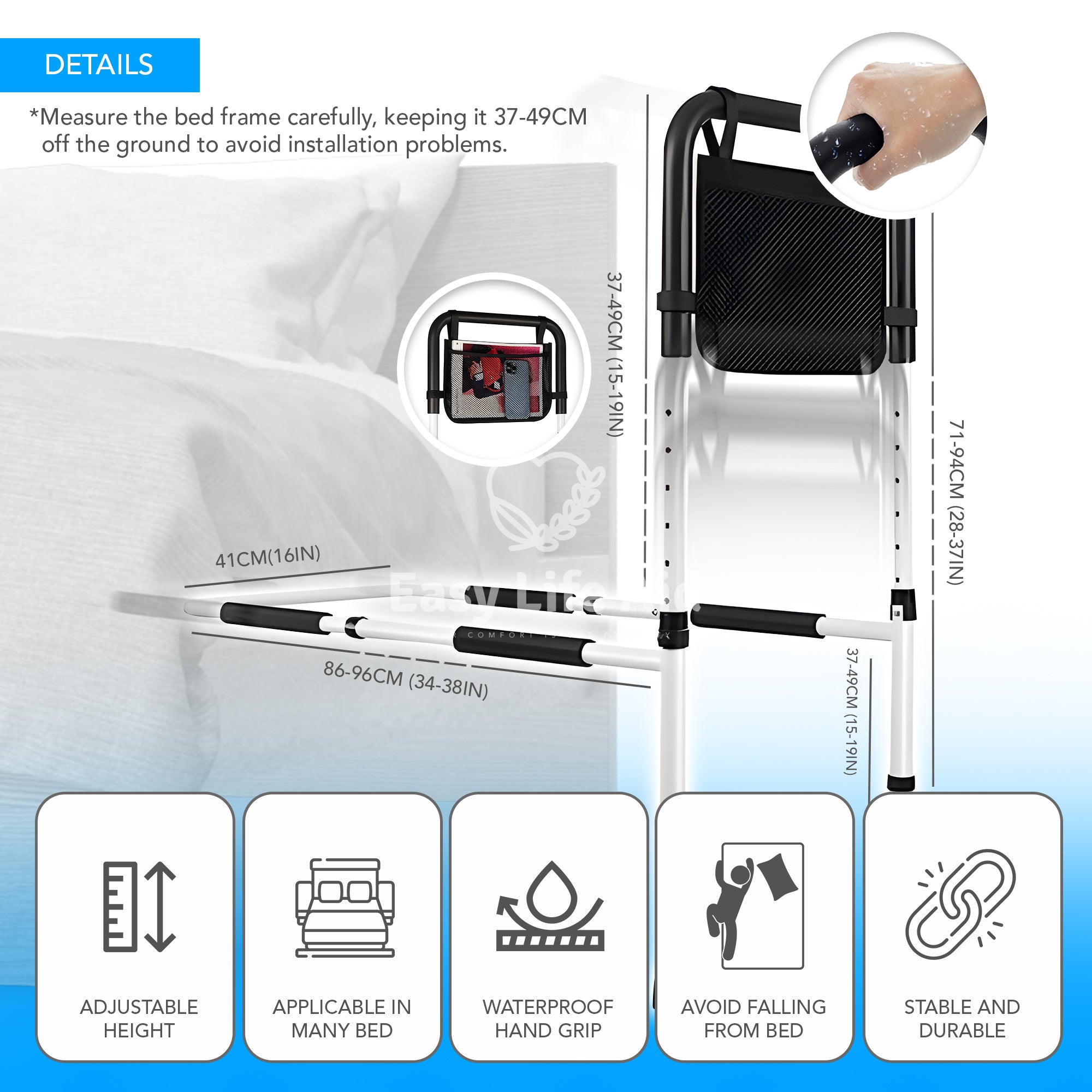 Easy Extendable Bedside Rail Mobility Support Solution - MO30002