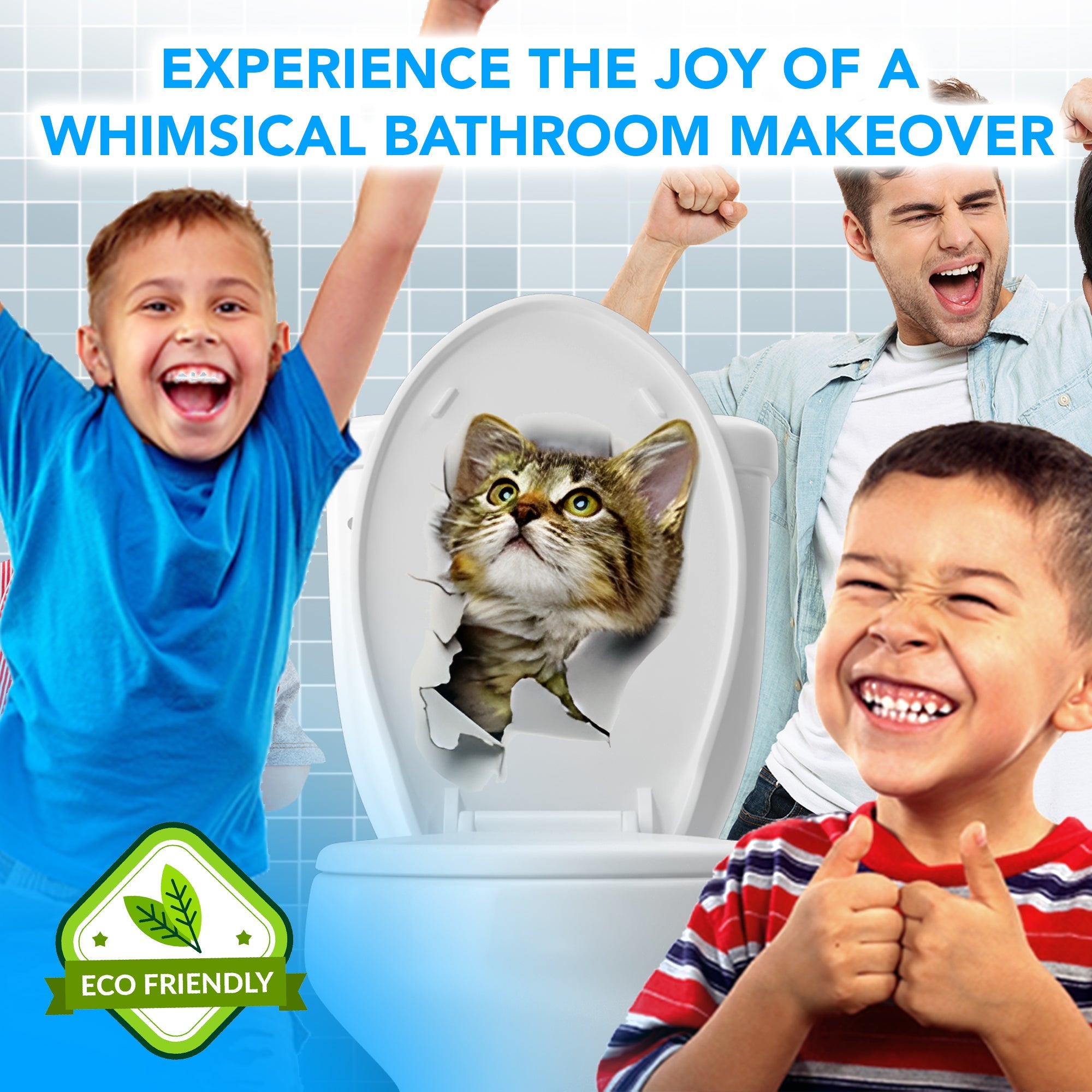 Playful High-Quality Print Toilet Lid Decoration Sticker - MO30017