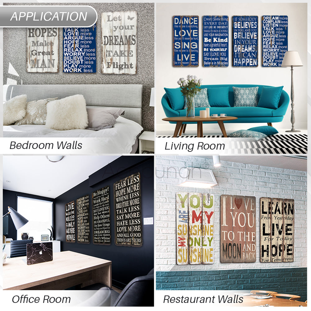 Acepunch Retro Hanging Wood Board Wall Art Decor Motivational Design - AP1386
