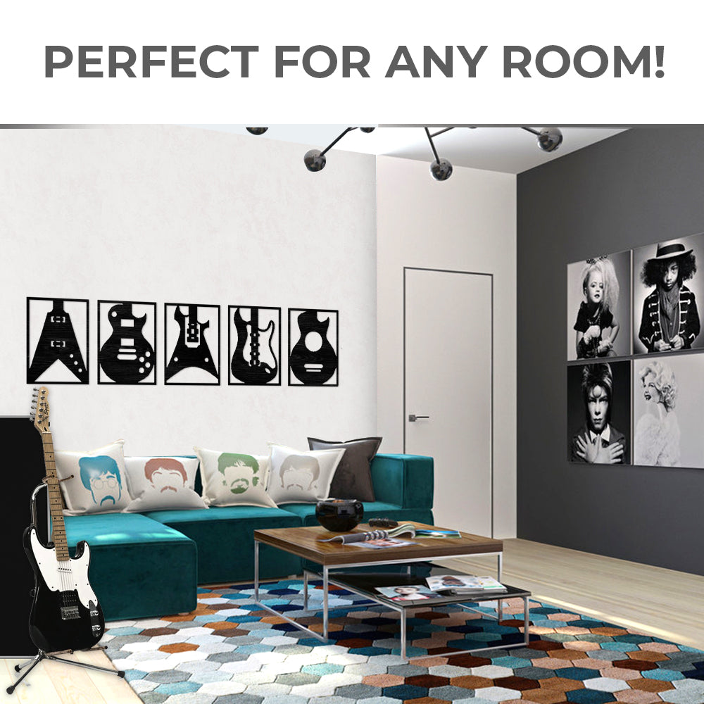 Acepunch Guitar Wood Wall Art Decor AP1327