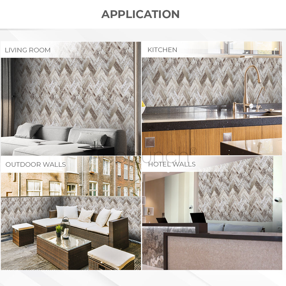 Acepunch M-Mosaic Old Wood Adhesive Peel and Stick PVC Tile Backsplash - AP1346