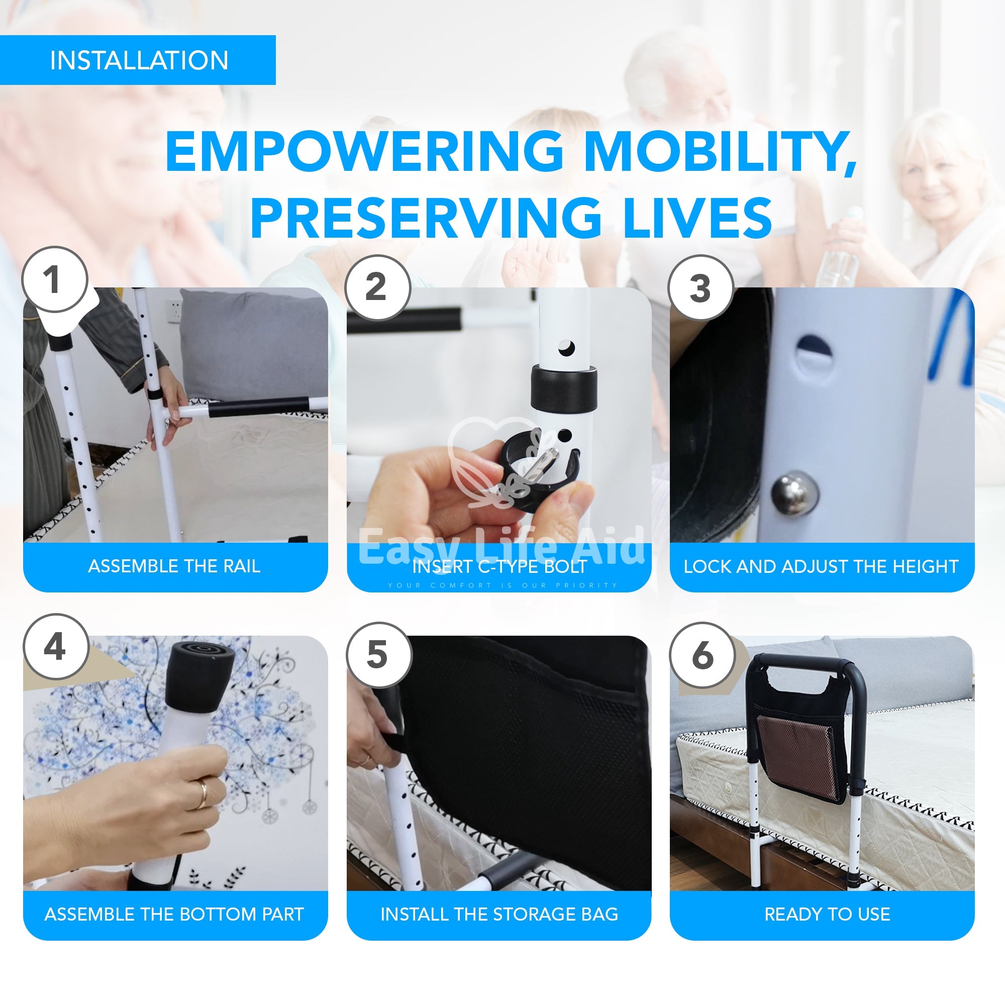 Easy Extendable Bedside Rail Mobility Support Solution - MO30002