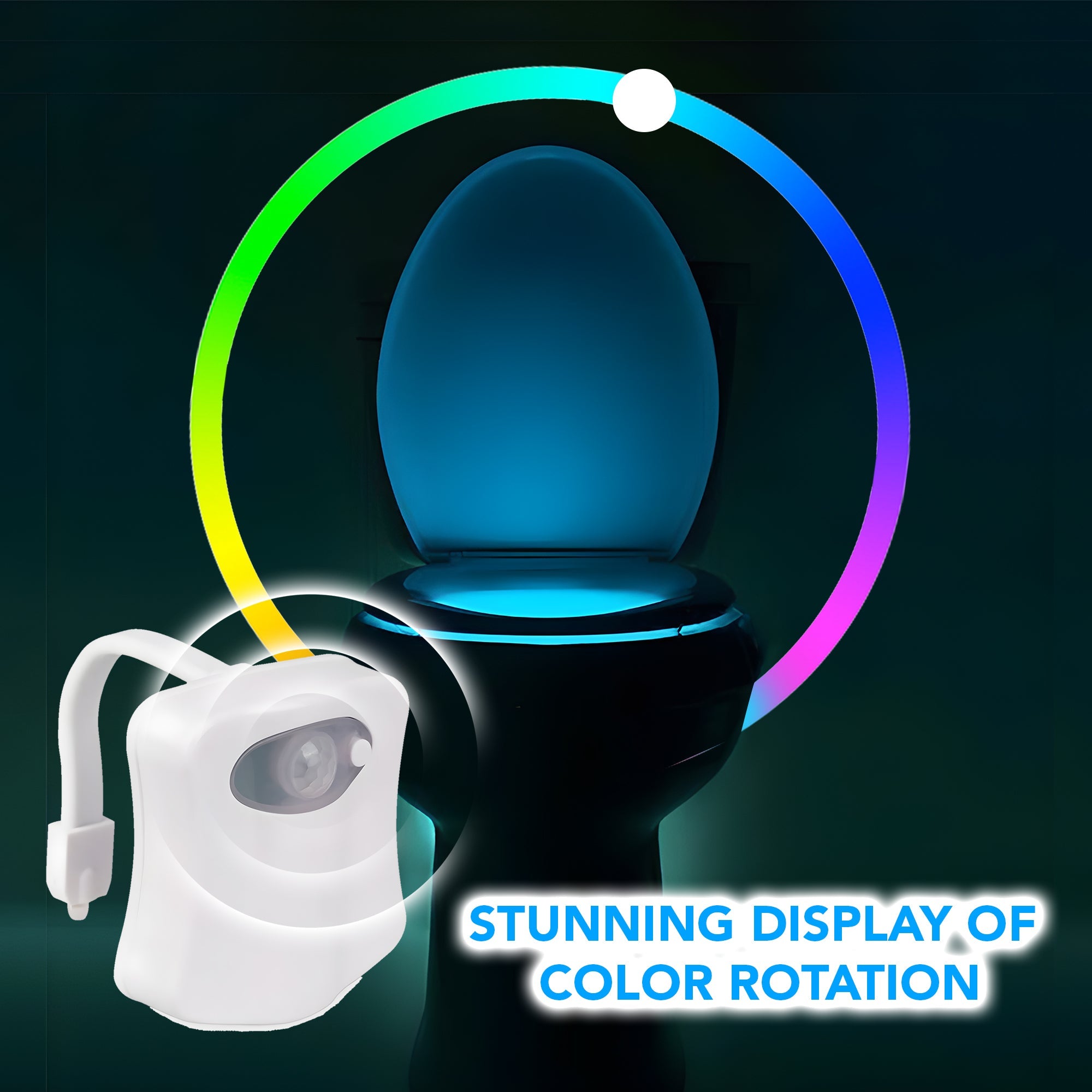 Ultra-Bright 16-Color Motion-Activated LED nightlight for Toilet Seat - MO30016