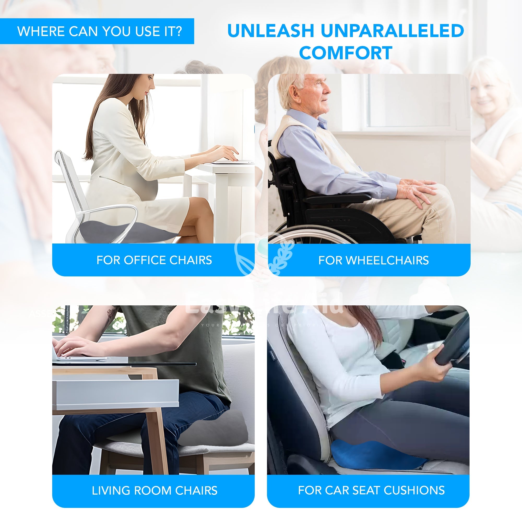 Advanced 3D Ergonomic Cooling Gel Seat Cushion for Enhanced Comfort - MO30008
