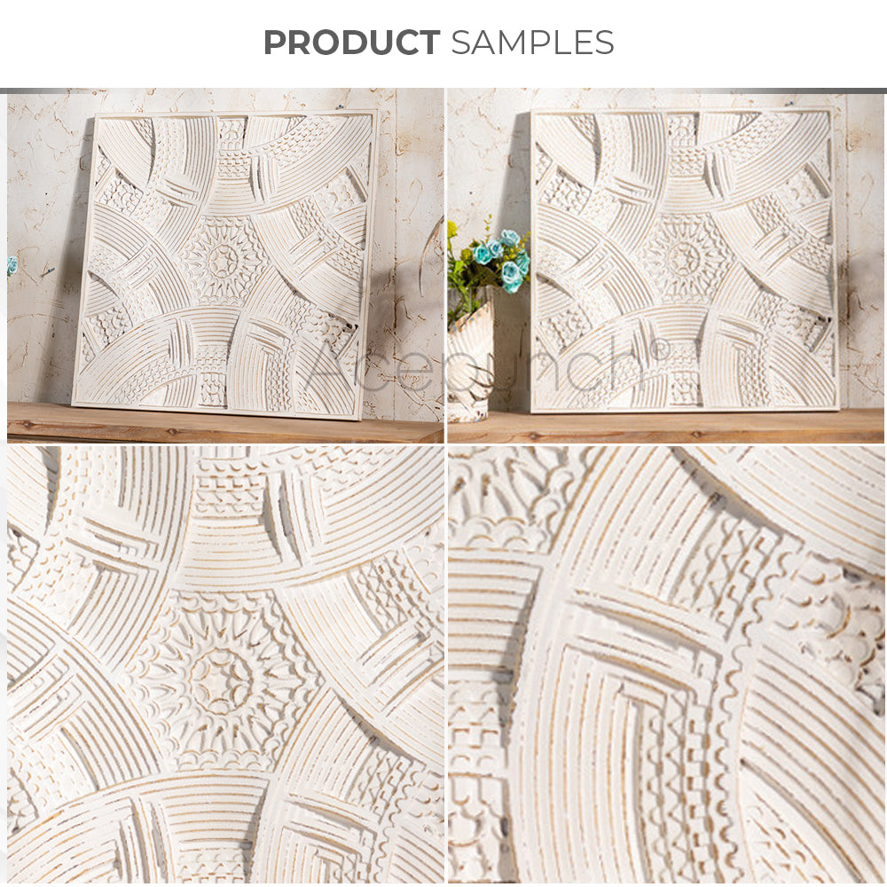 Acepunch Classical Greek Wood Appliques Wall Decor / Carved Wall Sculpture - AP1324
