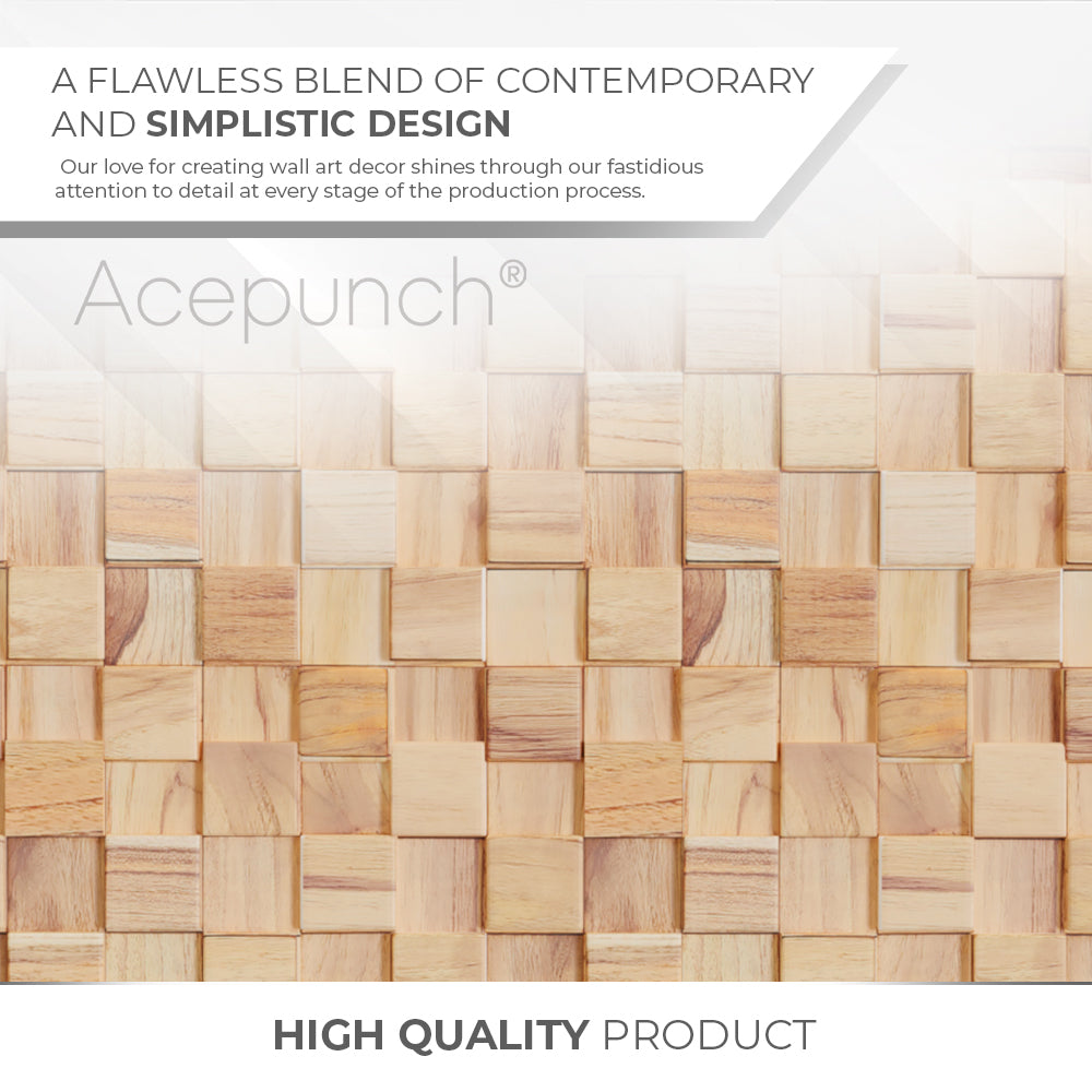 Acepunch Trendy Lumber Yellow Mosaic Wall Decoration 30 x 30cm (12 x 12in)-AP1364