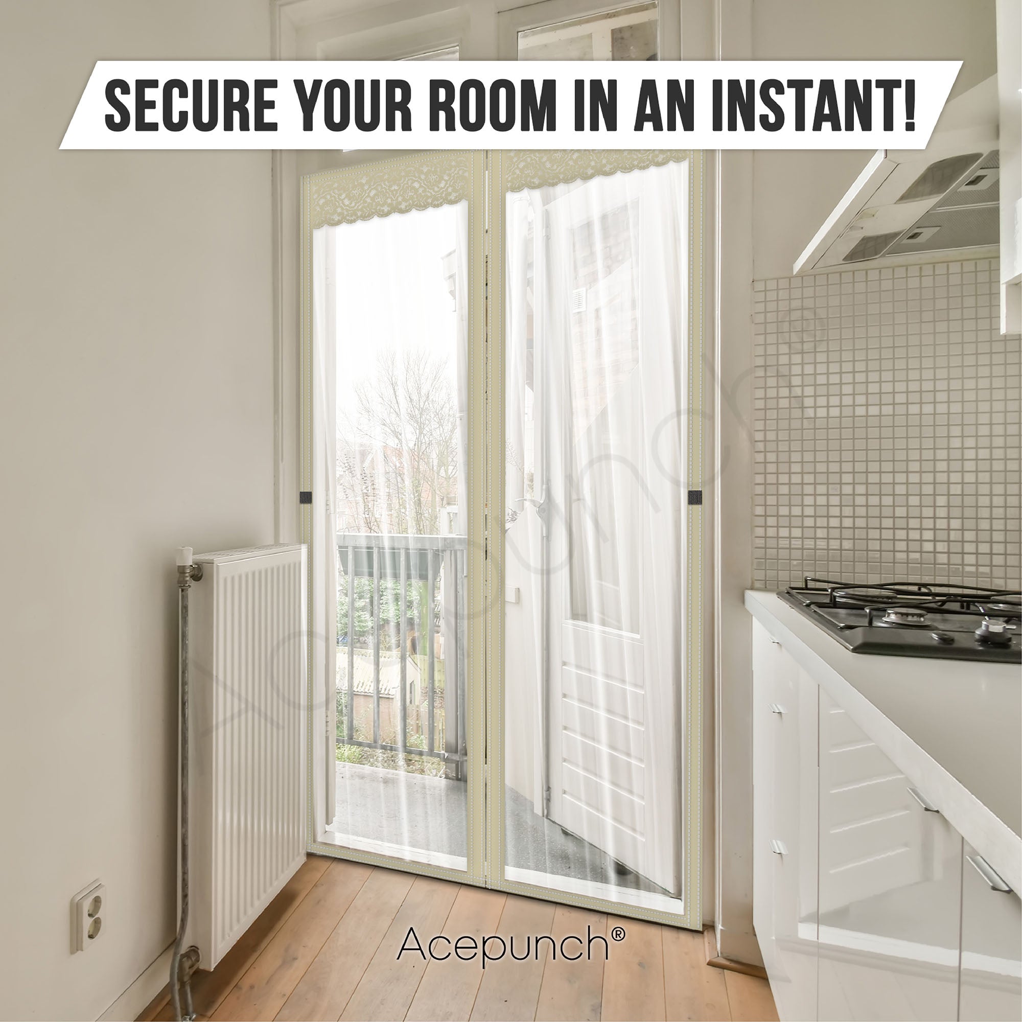 Acepunch Easy DIY Magnetic Indoor/Outdoor PVC Strip Curtain Screen Door AP1326