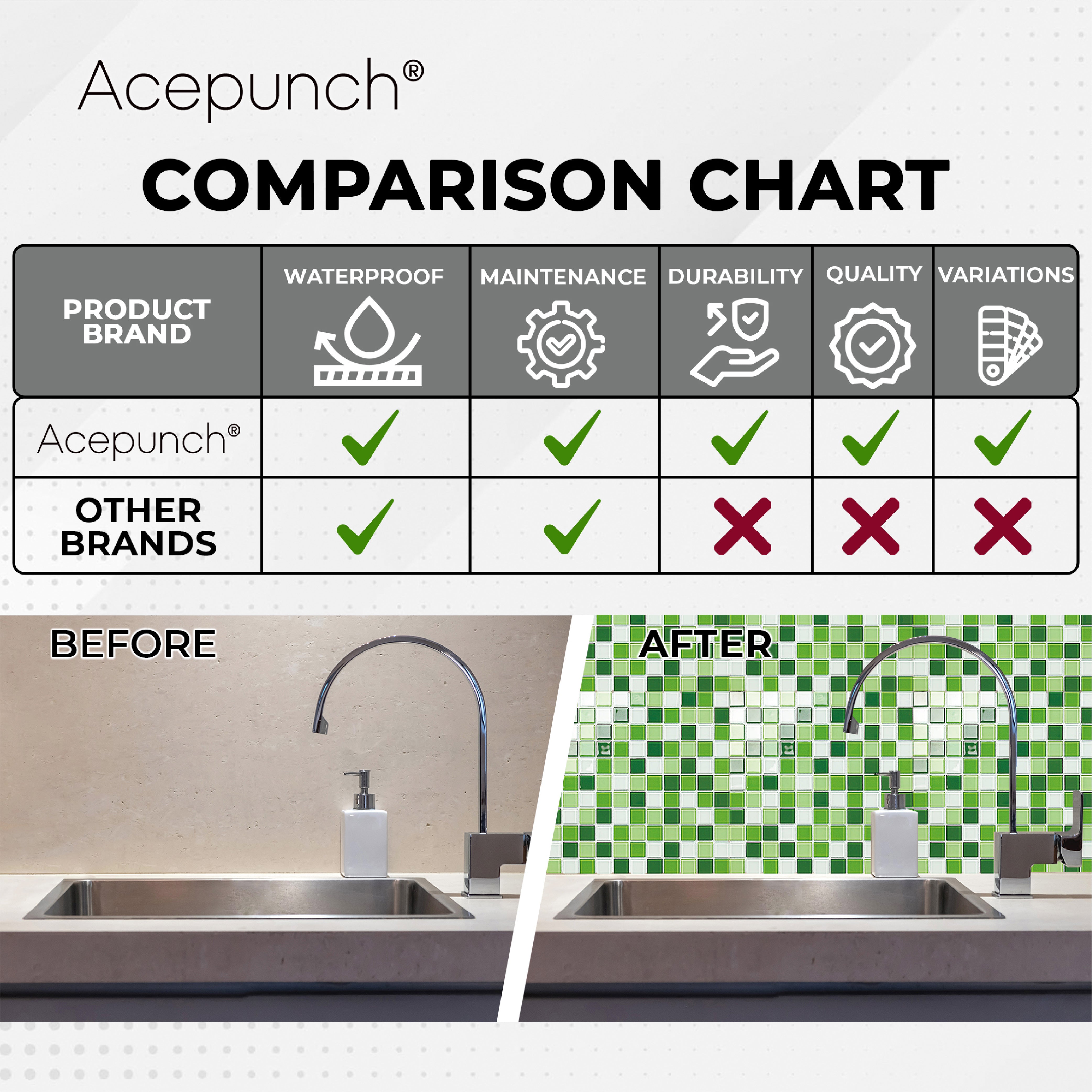 Acepunch Crystal Glass Mosaic