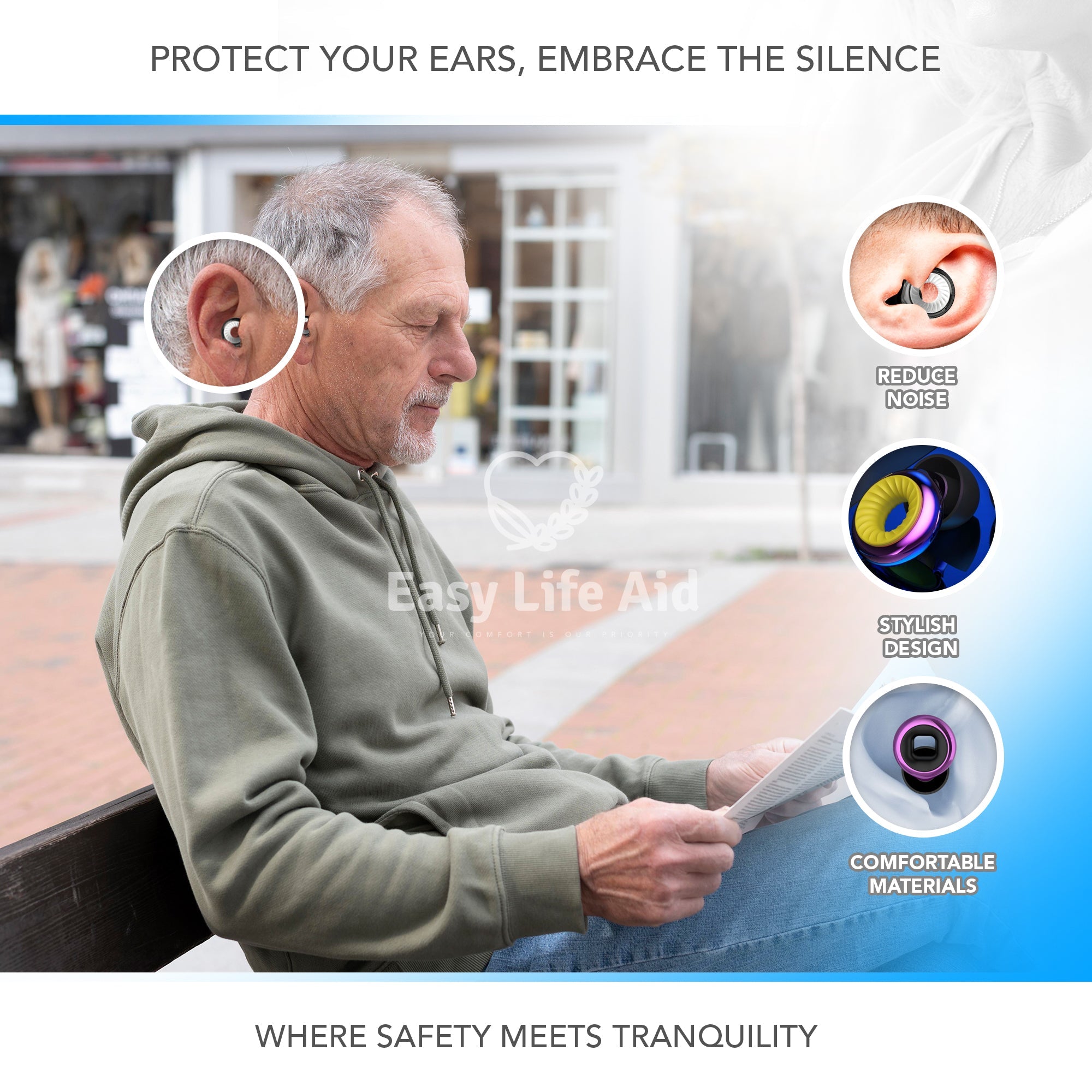 Noise Cancelling Earplugs for Ultimate Soundproofing & Ear Safety - MO30022