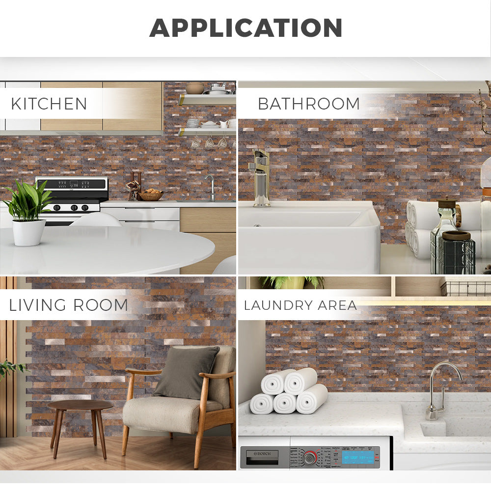 Acepunch Marble Stone Rustic Aluminum Metal Tile Backsplash - AP1352