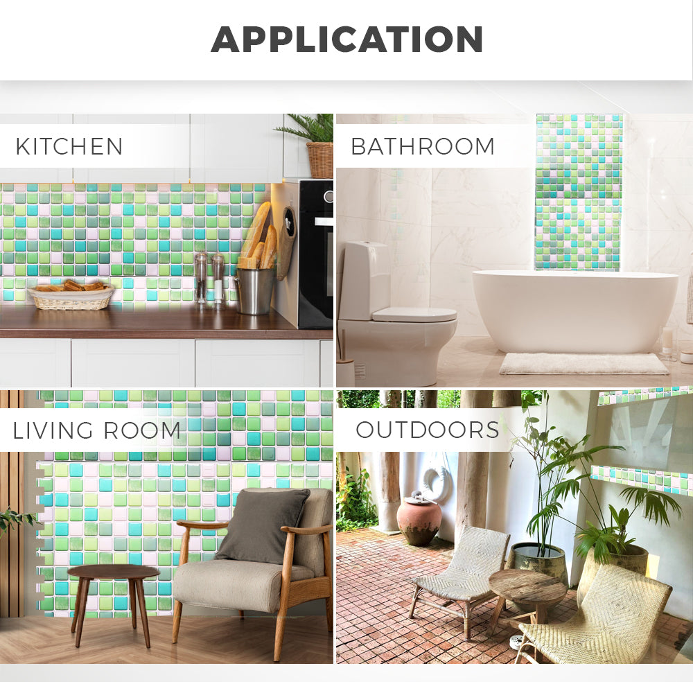 Acepunch Peel N' Stick Sea Breeze 3D Mosaic Imitation Epoxy Tile Backsplash AP1354