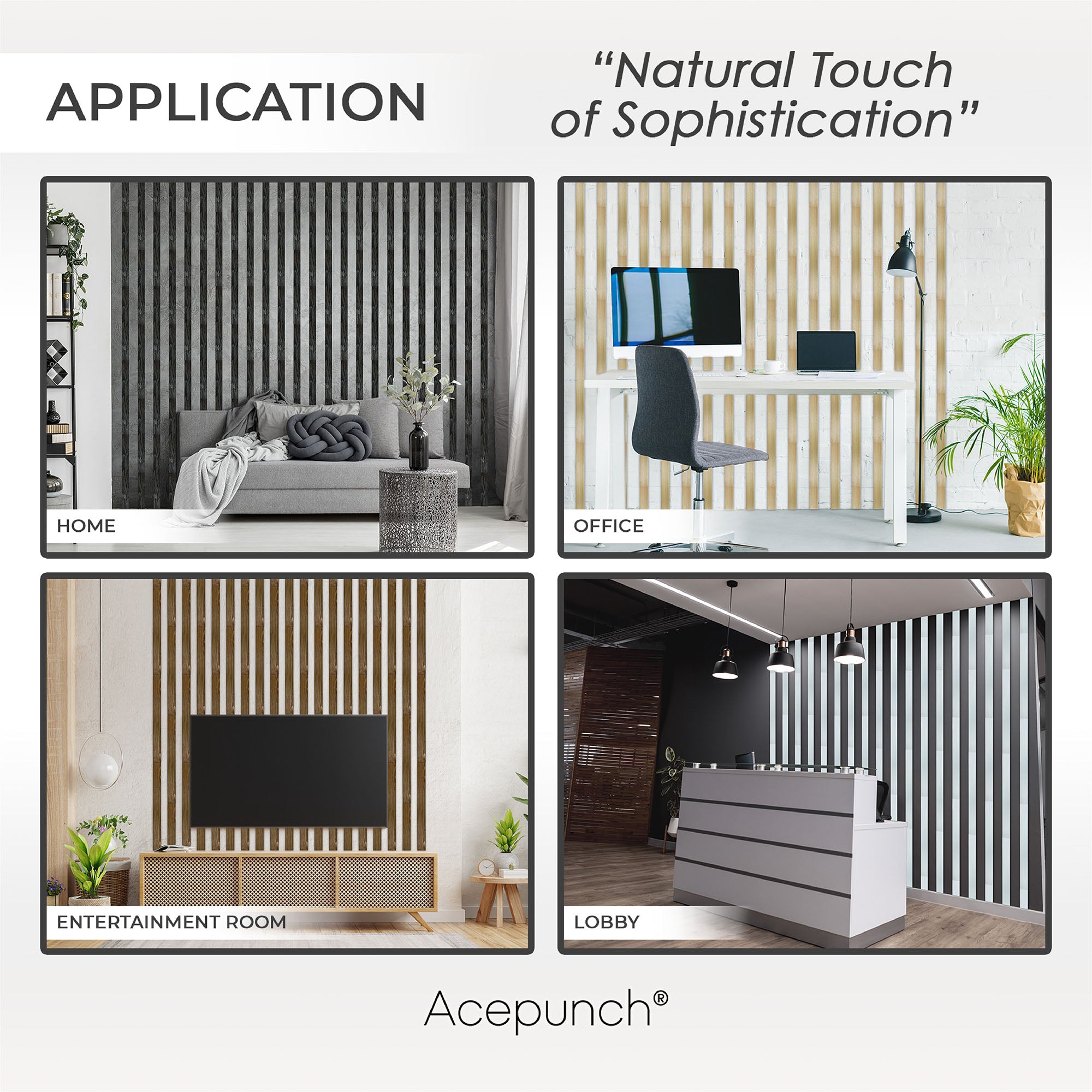Acepunch Premium Oak Wood Wall Slates Decor AP1305