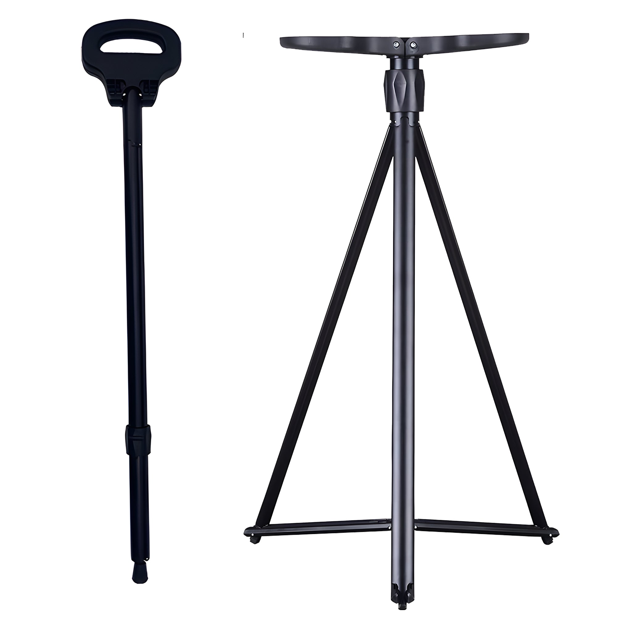 Multifunctional Foldable and Adjustable Height Lightweight Aluminum Alloy Cane Seat - MO30020