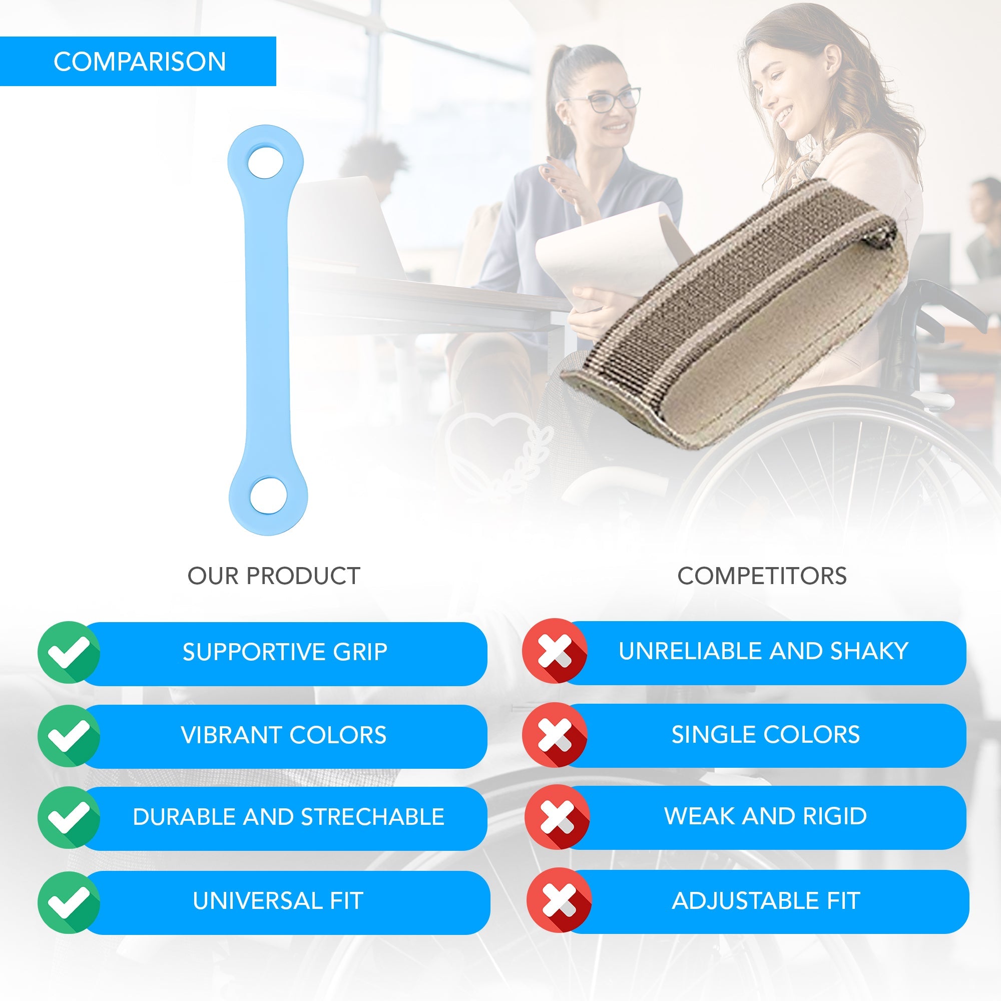 Adaptive Silicone Universal Cuff with Anti-shake Spoon and Fork Eating Aids Set - MO30021