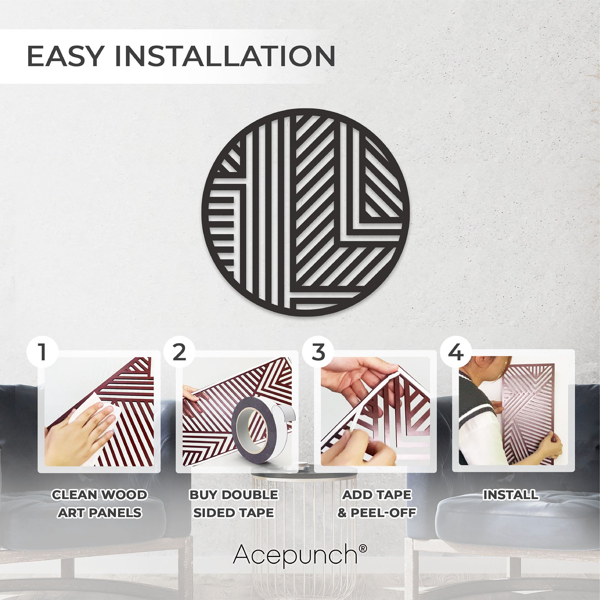 Acepunch Zen Wood Wall Art Decor AP1289