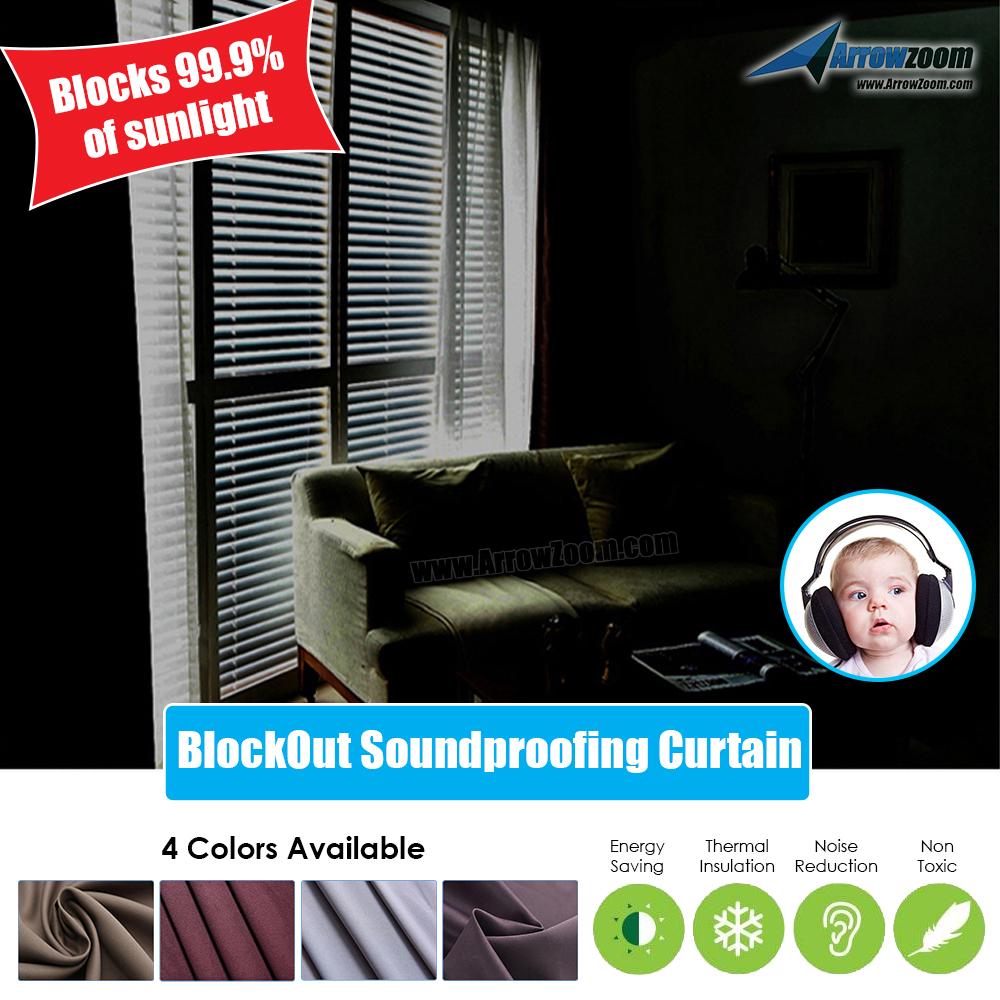Acepunch 99.9% Black Out Soundproofing Curtain Acoustical Treatment Room Darkening Sound and Thermal Insulation KK1145
