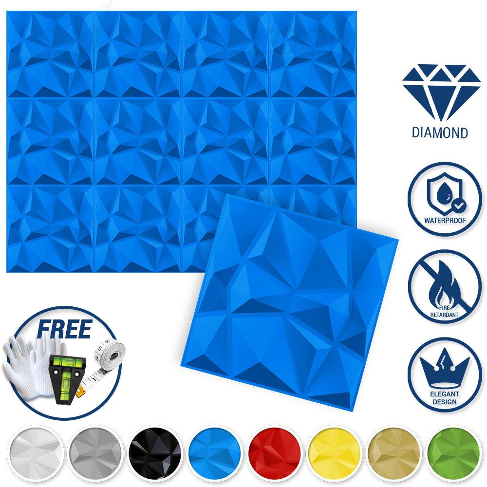 Arrowzoom Textured PVC 3D Wall Panel Diamond Design KK1216