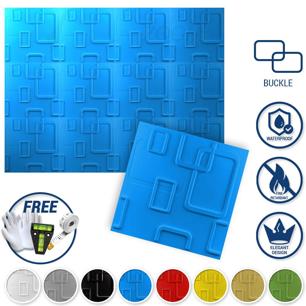 Arrowzoom Textured PVC 3D Wall Panel Buckle Design KK1209