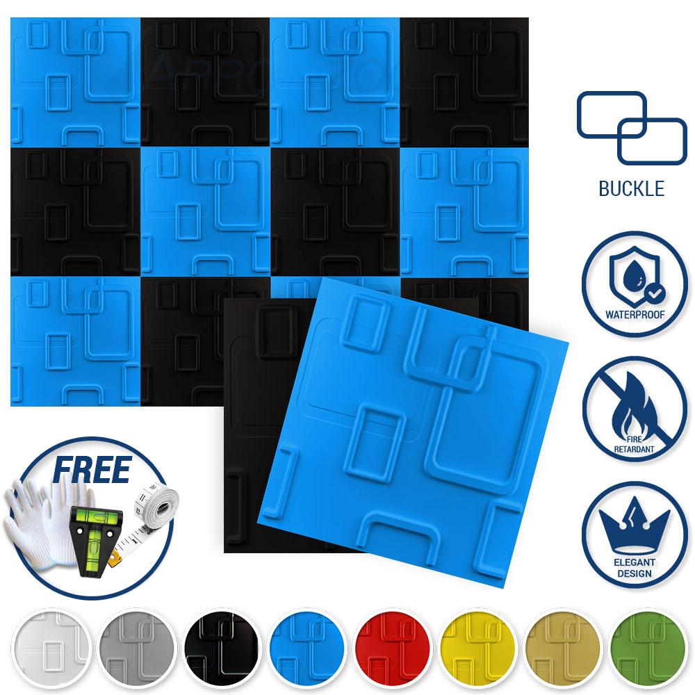 Arrowzoom Textured PVC 3D Wall Panel Buckle Design KK1209